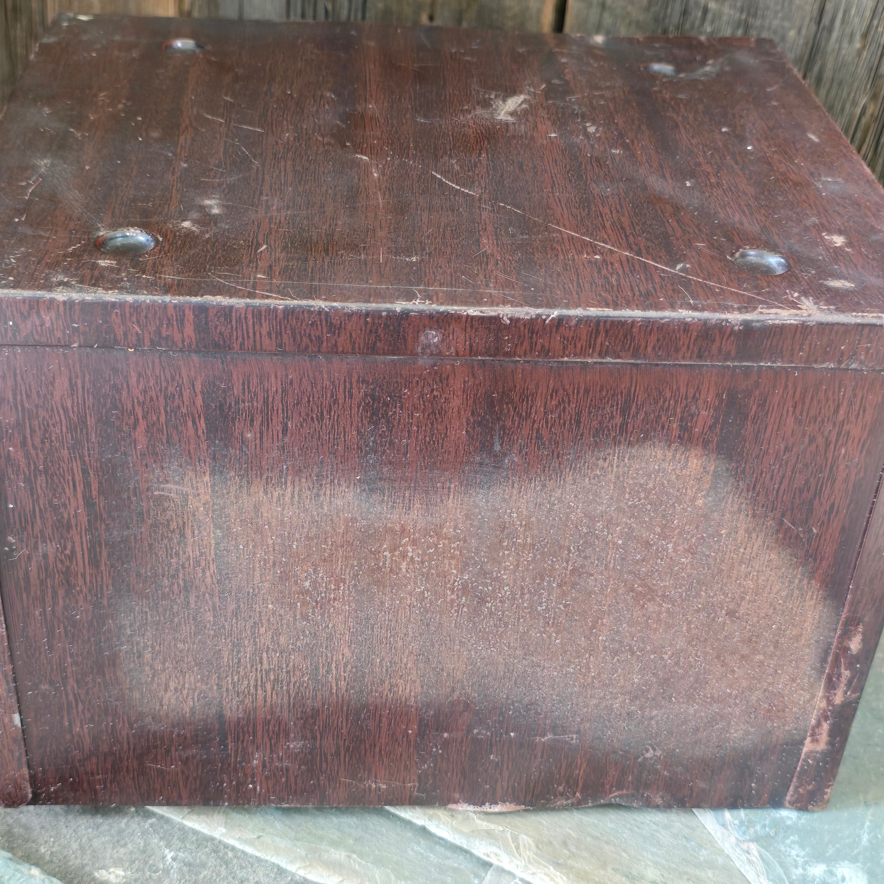 Vintage 8 Drawer Tin Watchmakers Cabinet Drawered Unit w/ Faux Wood Grain
