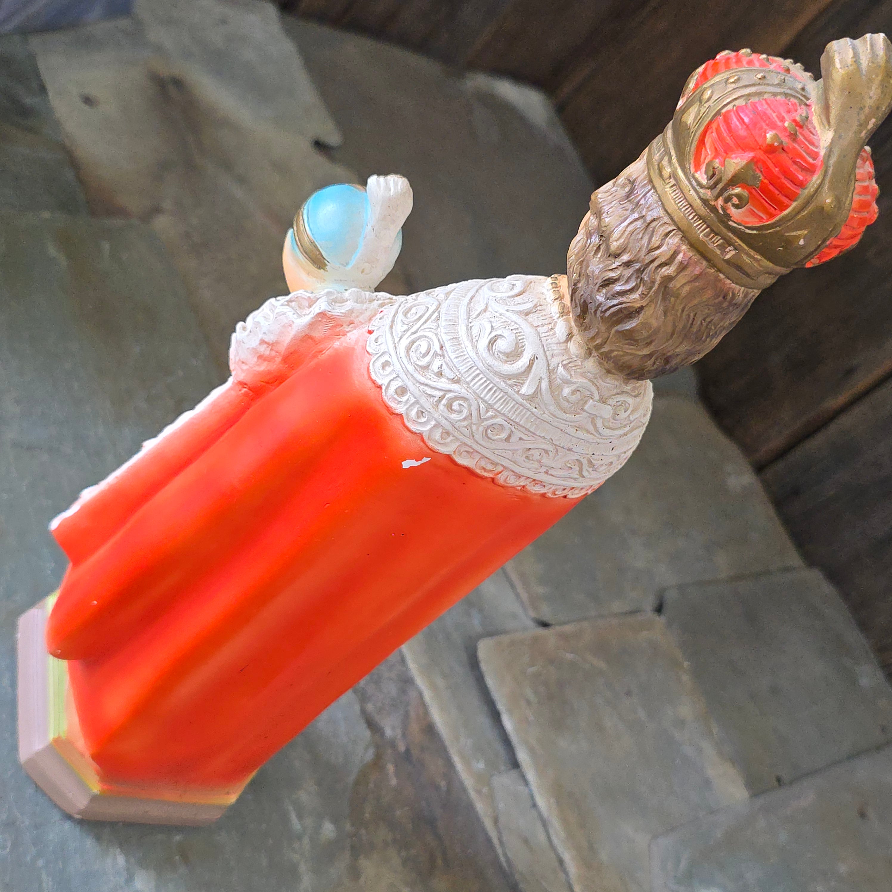 Vintage Infant of Prague Chalkware Child Jesus Christ Chalk Statue Figure