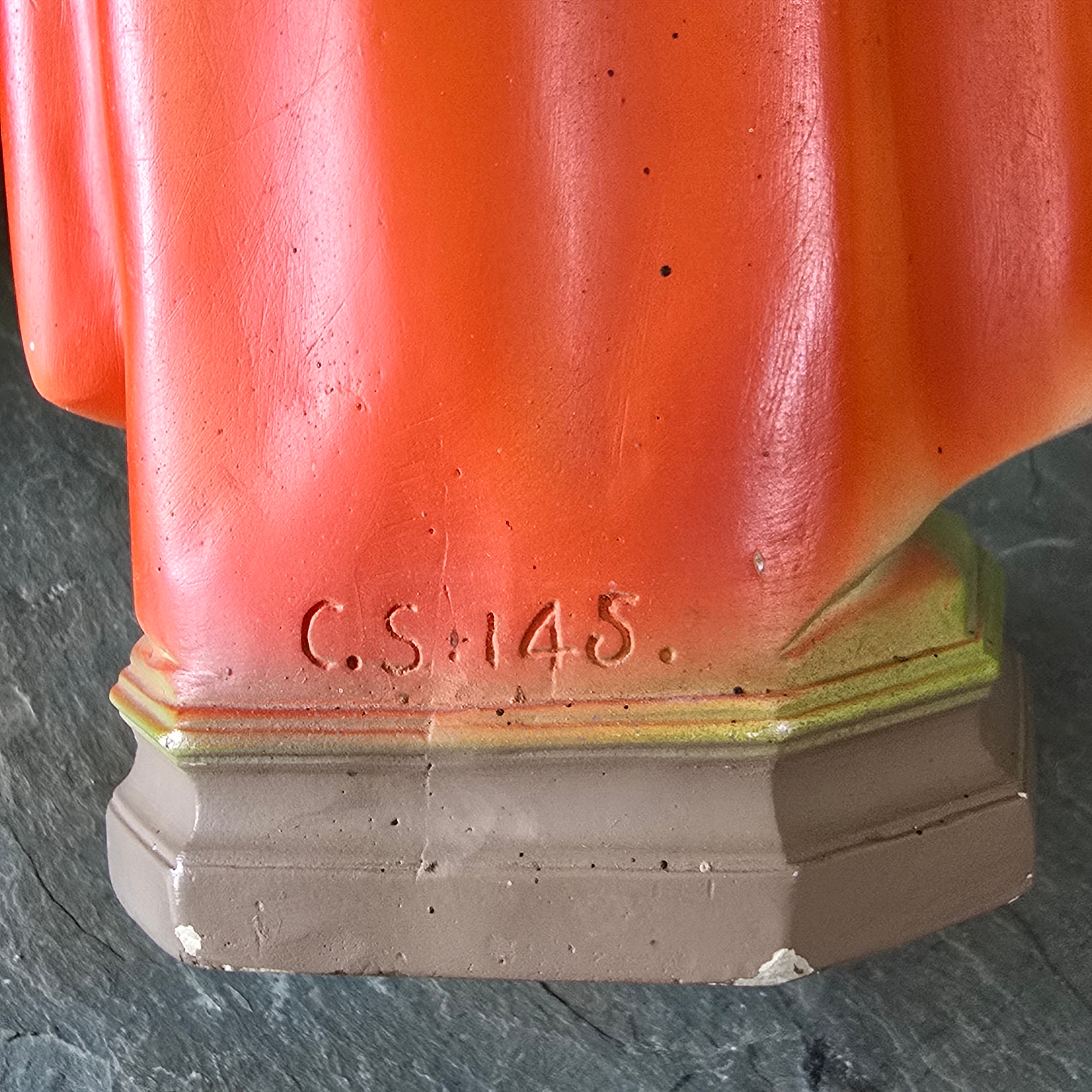 Vintage Infant of Prague Chalkware Child Jesus Christ Chalk Statue Figure