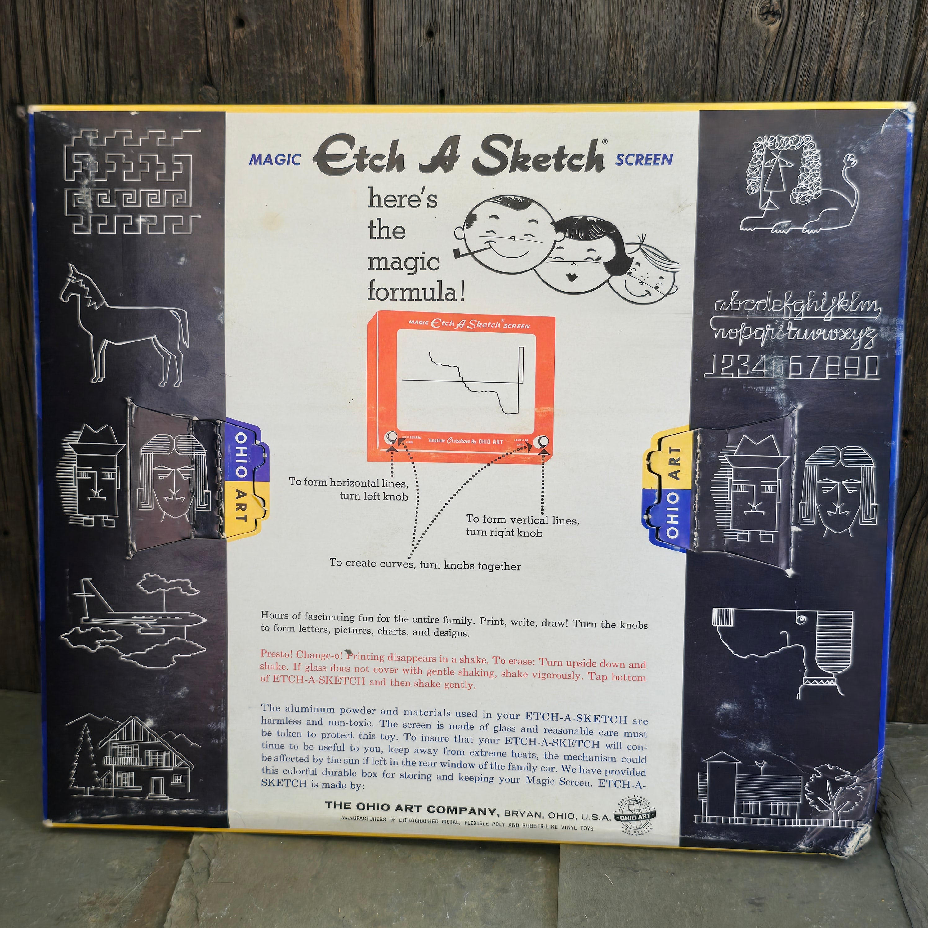 Vintage 1960's Ohio Art Etch A Sketch Drawing Toy in Original Box 1960's No. 505