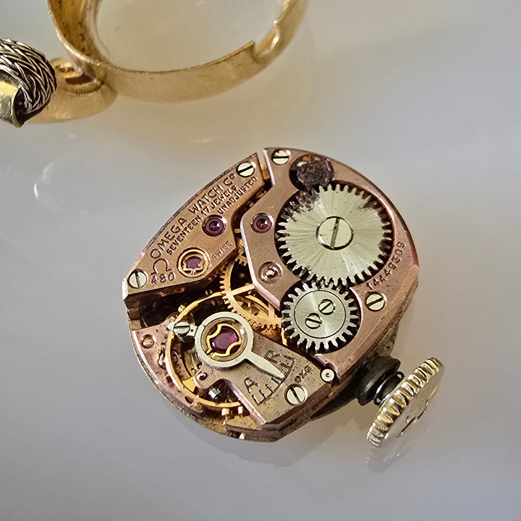 1952 Omega Ladies 14k Gold Cocktail Watch 480 Women's Wristwatch