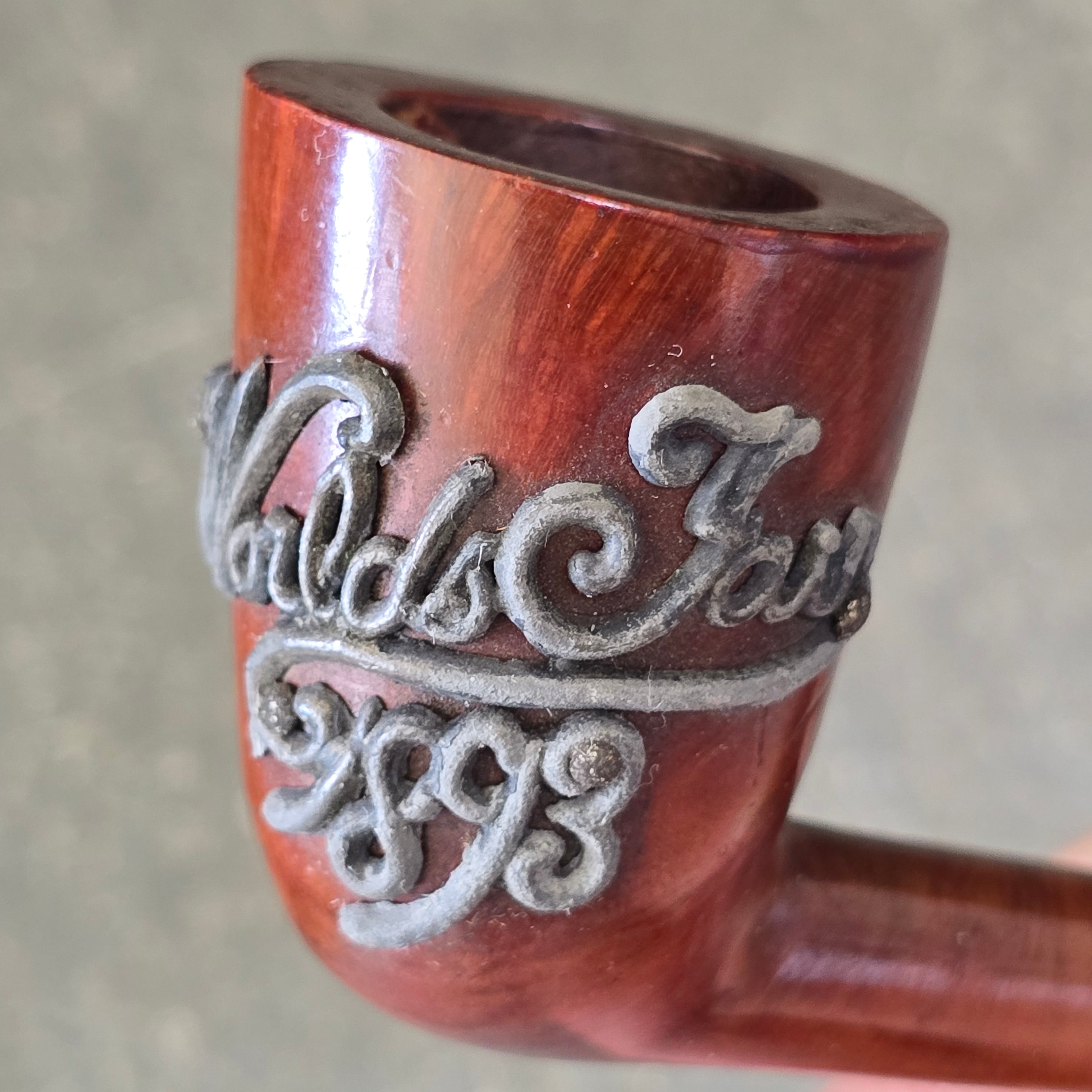 1893 Chicago World's Fair WDC Demuth Souvenir Victorian Briar Smoking Pipe