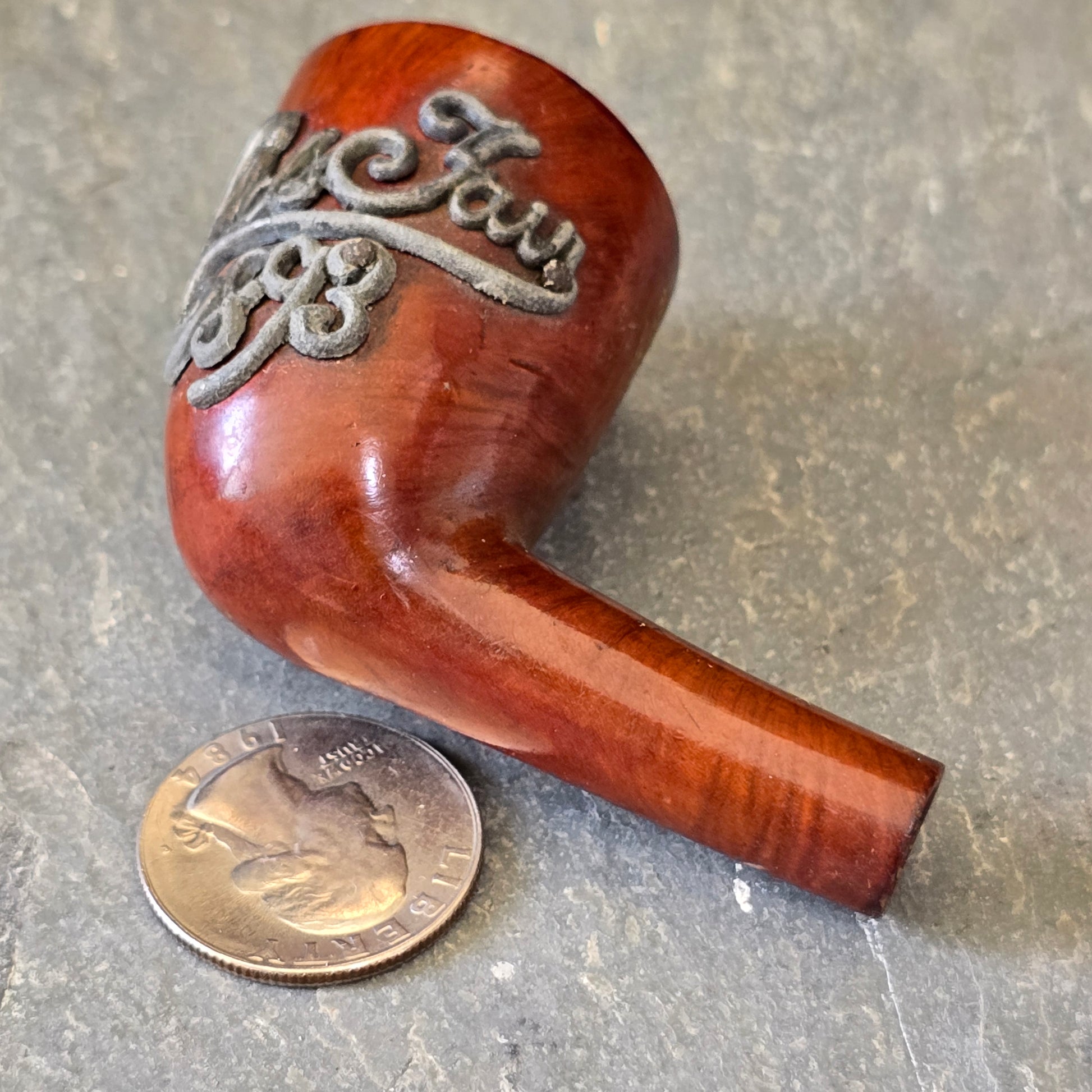 1893 Chicago World's Fair WDC Demuth Souvenir Victorian Briar Smoking Pipe