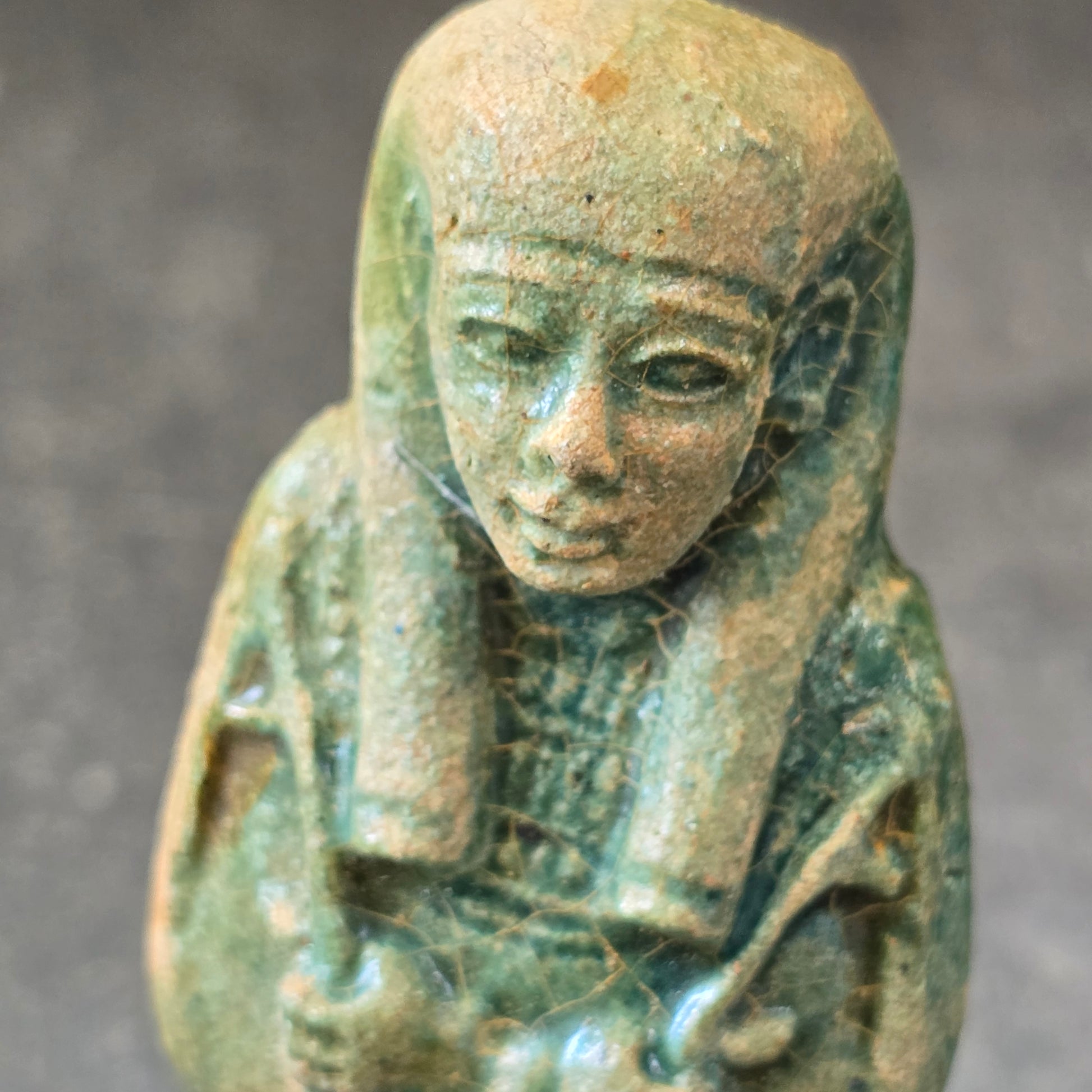 Ancient Egyptian Green Faience Ushabti Antique Egypt Funerary Figure