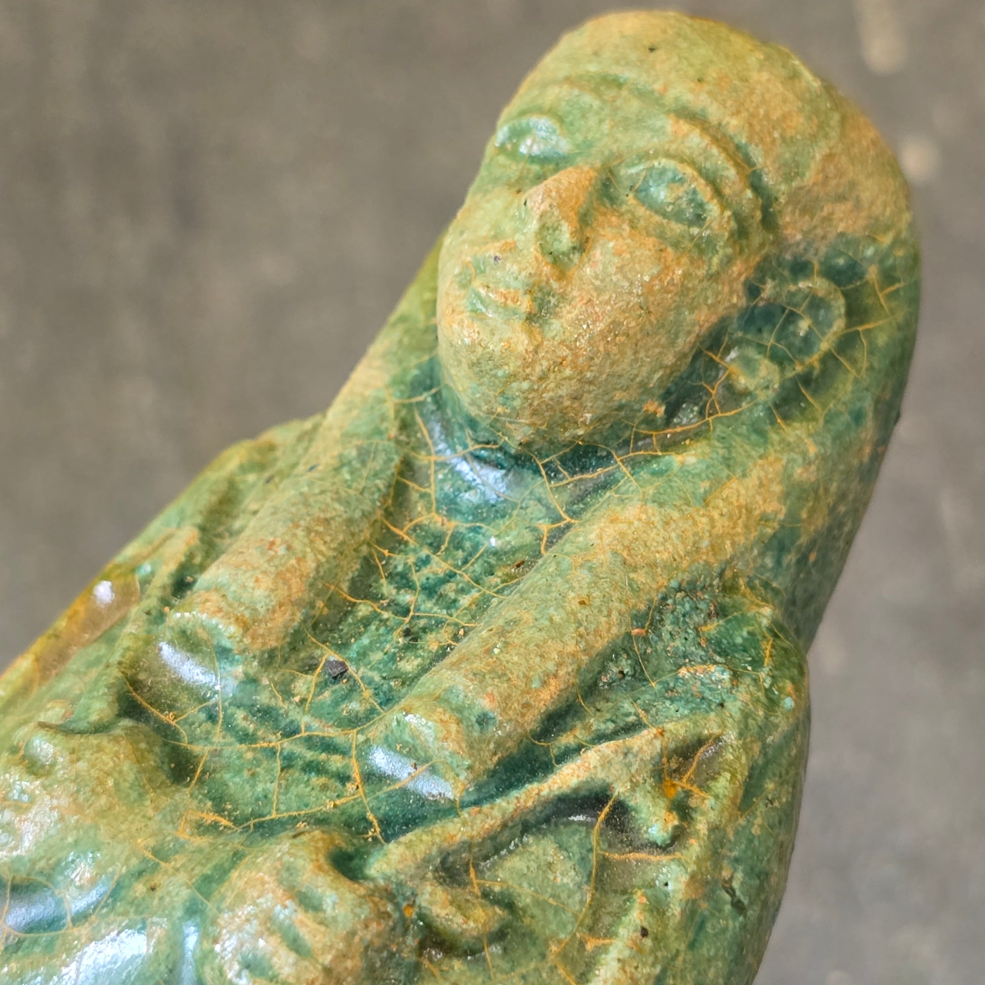 Ancient Egyptian Green Faience Ushabti Antique Egypt Funerary Figure