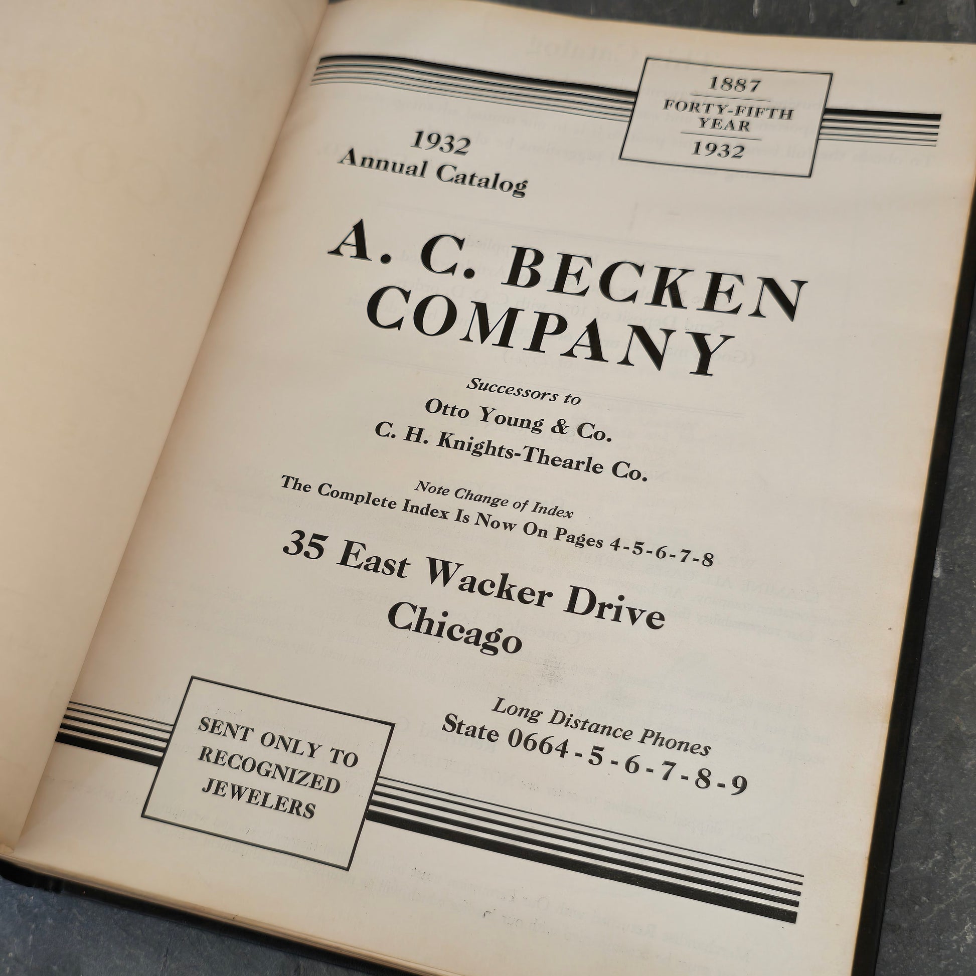 1932 A.C. Becken Company Annual Jewelers Catalog Book Jewelry Housewares Watches