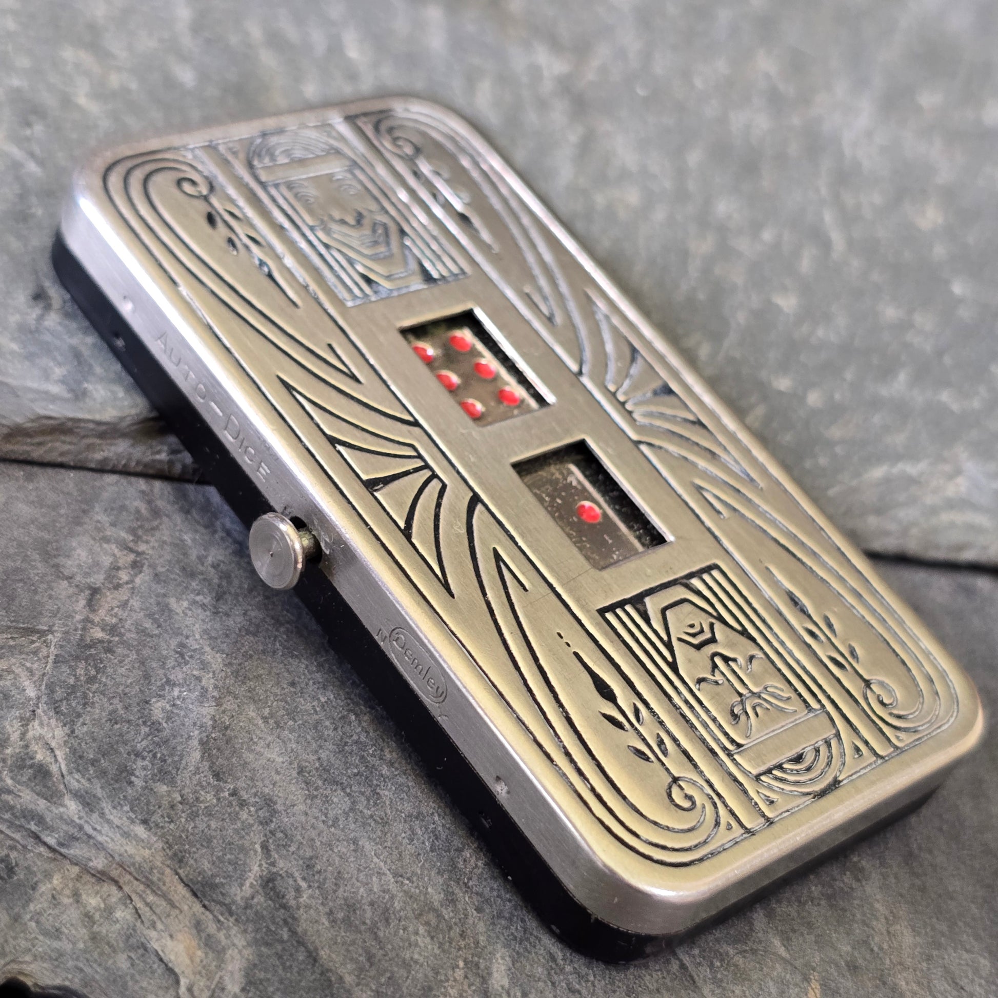 1920's Antique Art Deco Demley Mechanical Auto-Dice Pocket Gambling Game Works