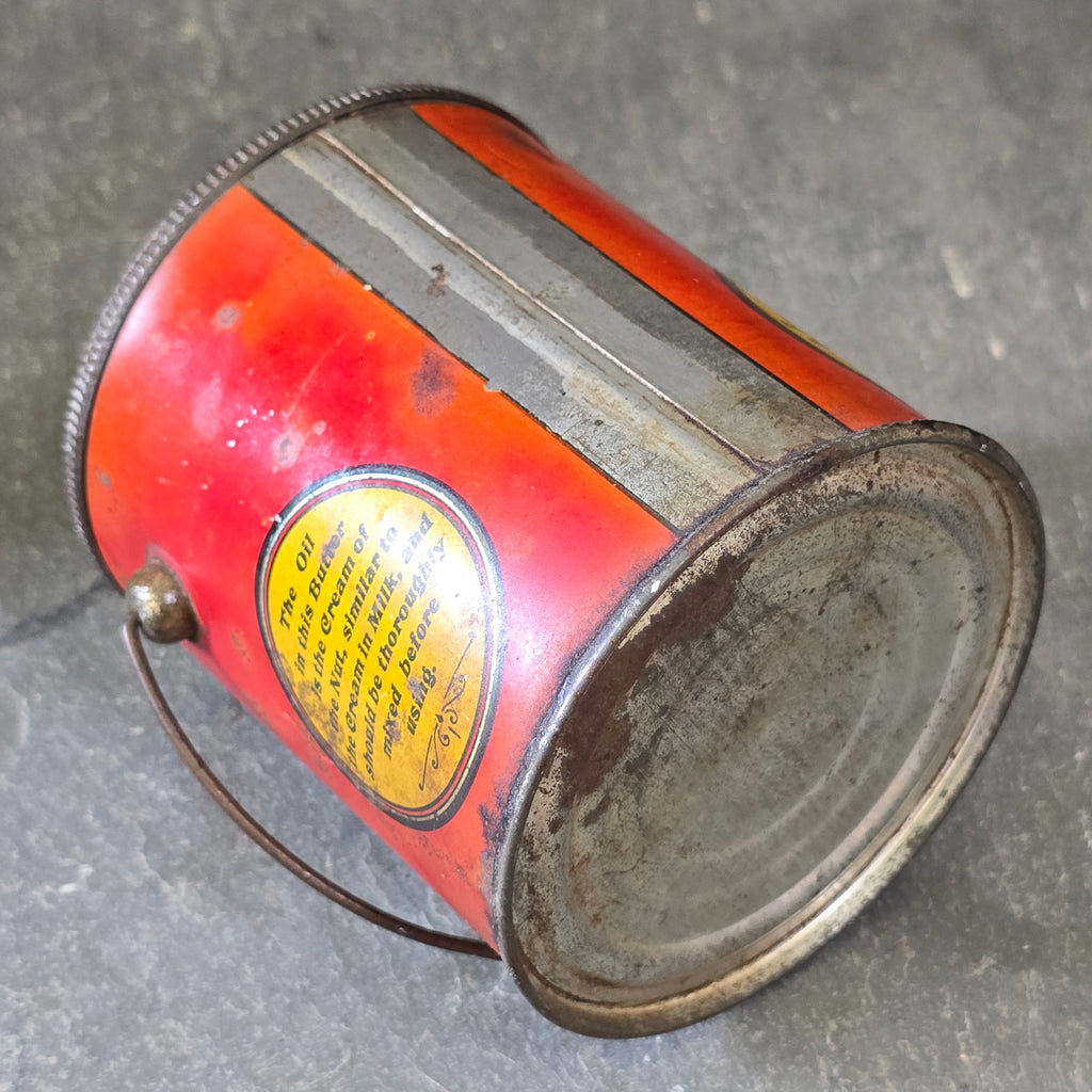 Buffalo Brand Peanut Butter Tin Antique 1 Pound Can Bucket E.M. Hoyt Amesbury MA