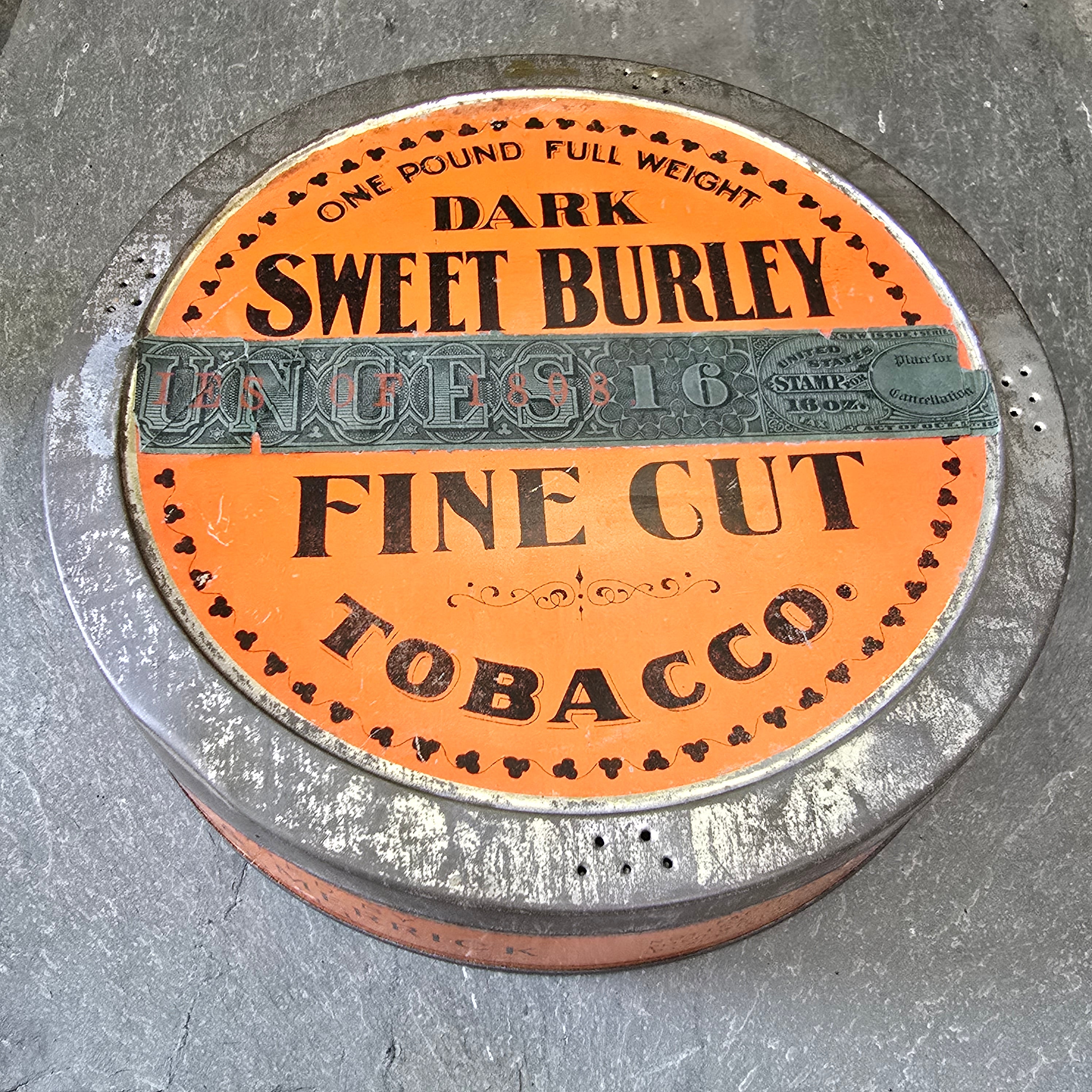 Spaulding & Merrick Dark Sweet Burley Fine Cut Tobacco Tin 1 Pound Can Chicago