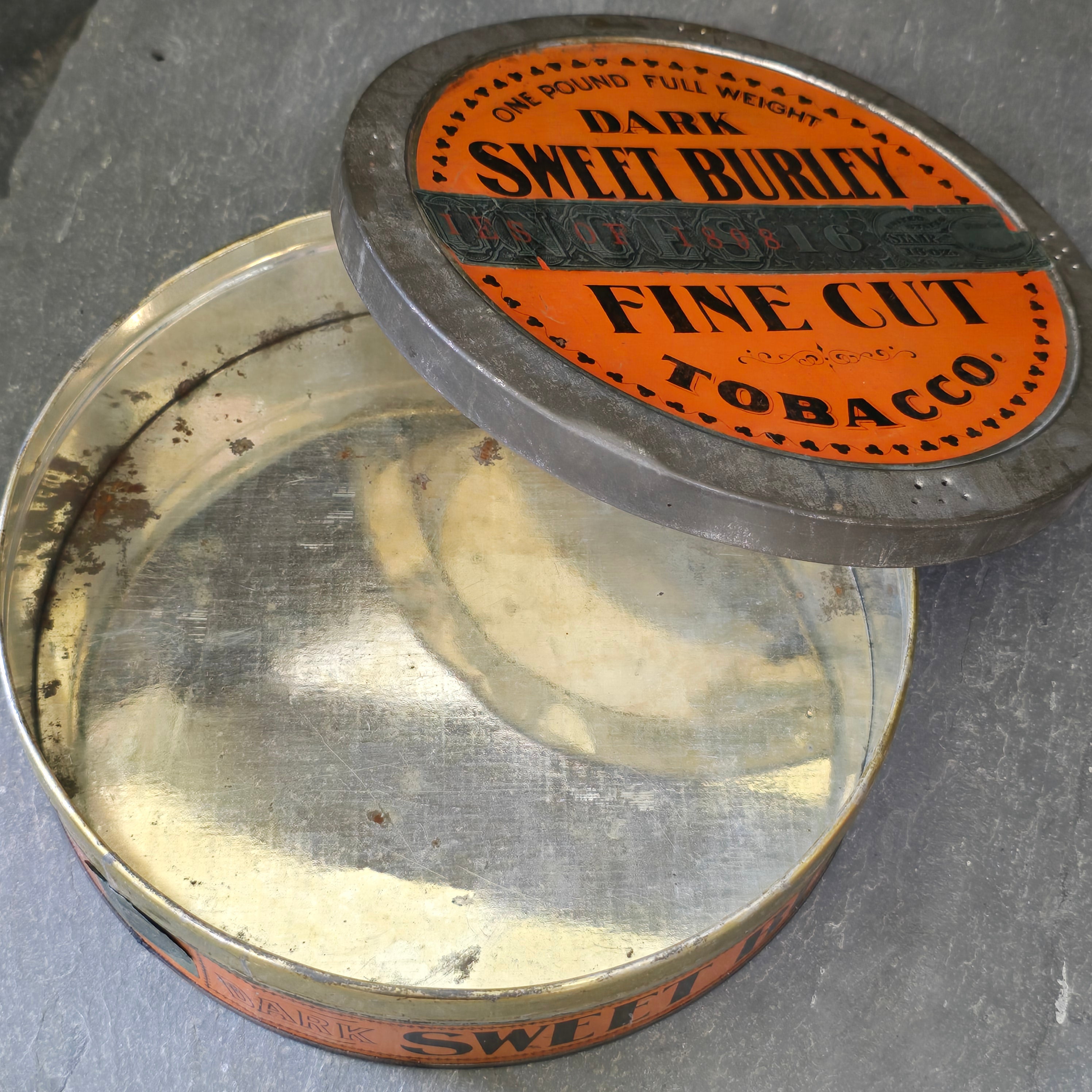 Spaulding & Merrick Dark Sweet Burley Fine Cut Tobacco Tin 1 Pound Can Chicago