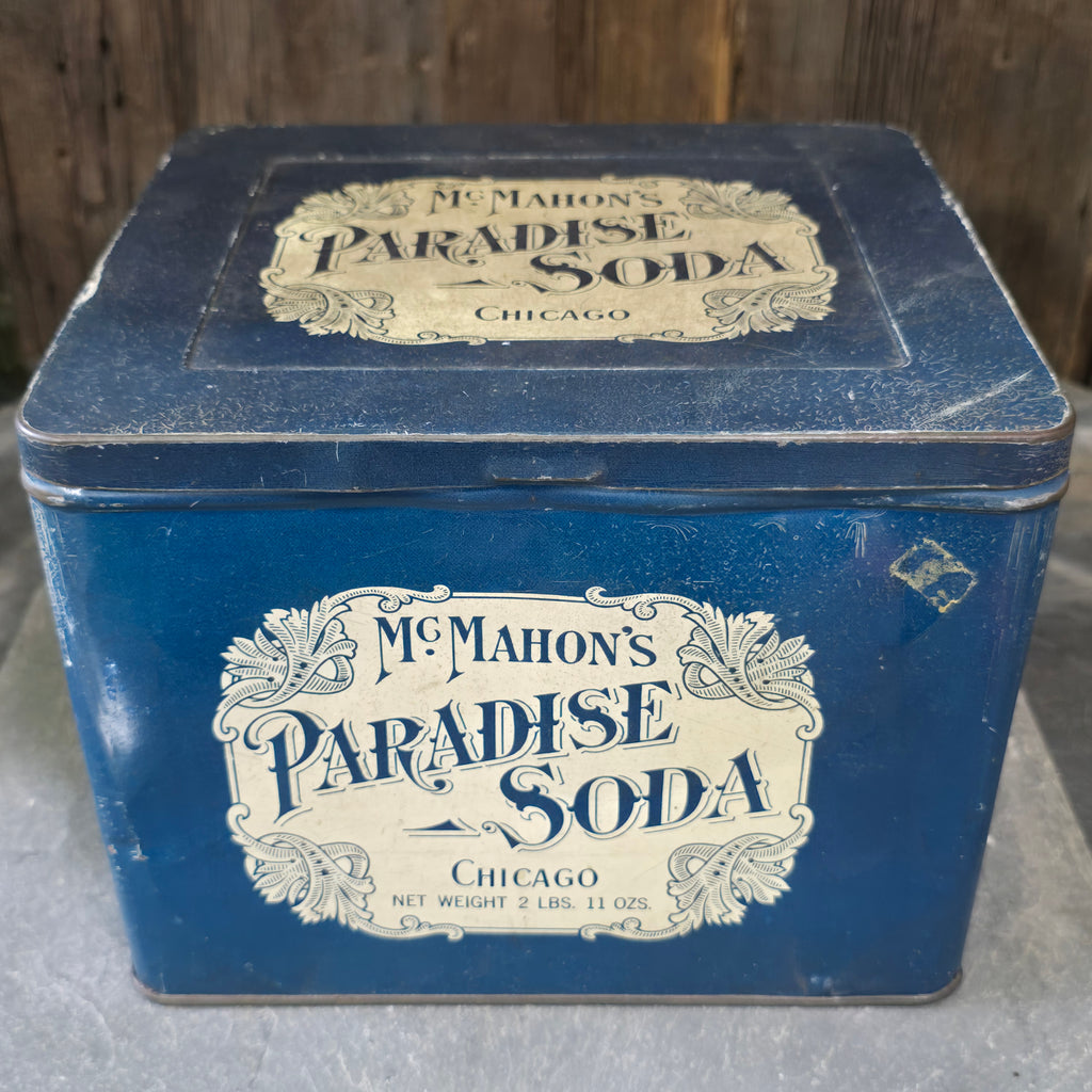Rare McMahon's Paradise Soda Crackers Advertising Tin Box Chicago, IL