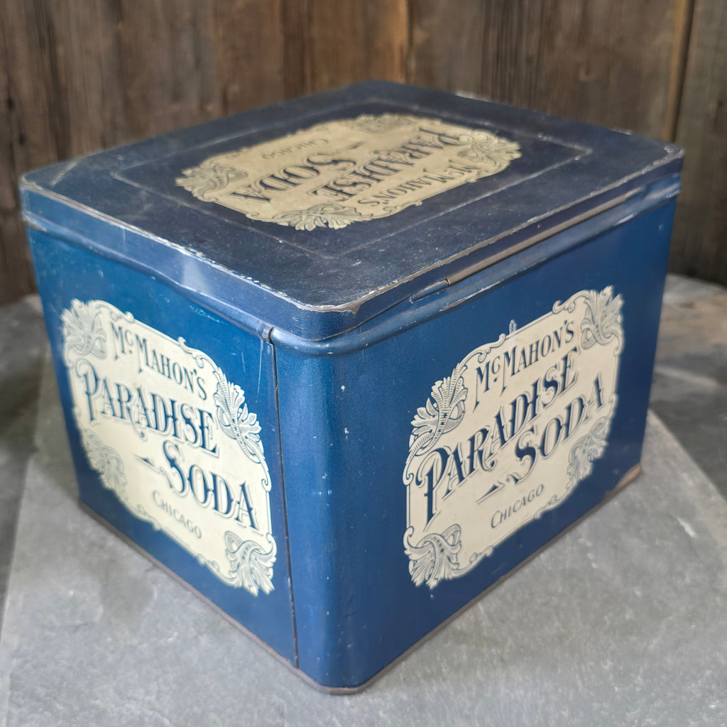 Rare McMahon's Paradise Soda Crackers Advertising Tin Box Chicago, IL