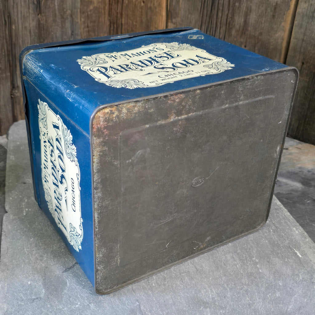 Rare McMahon's Paradise Soda Crackers Advertising Tin Box Chicago, IL