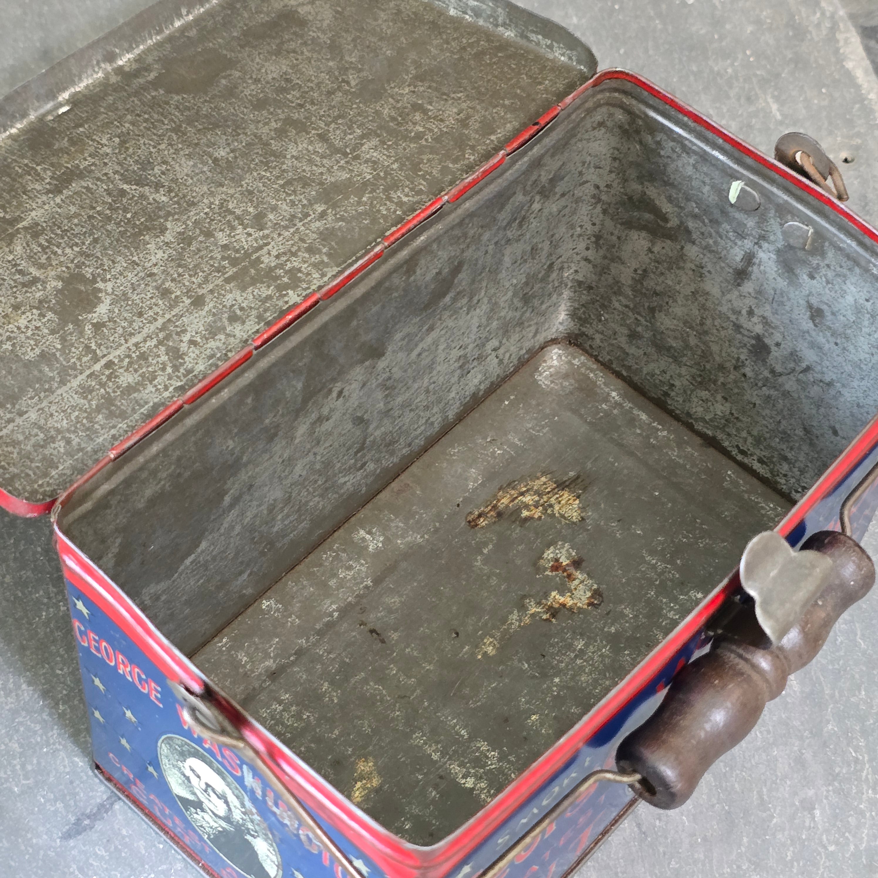 George Washington Cut Plug Smoking Chewing Tobacco Antique Advertising Tin Box