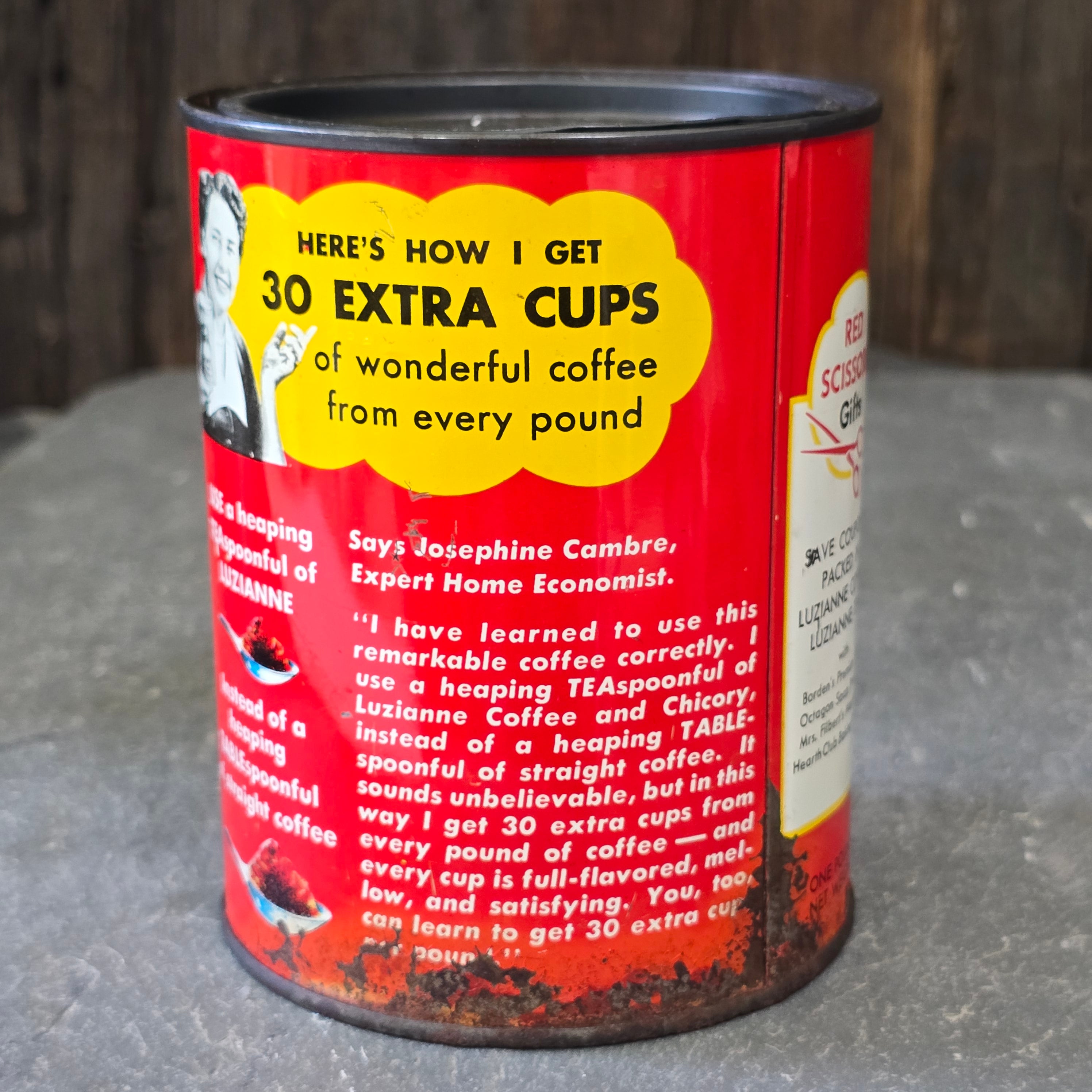 Luzianne Coffee & Chicory Reily Co. New Orleans Antique Black Americana Tin Can