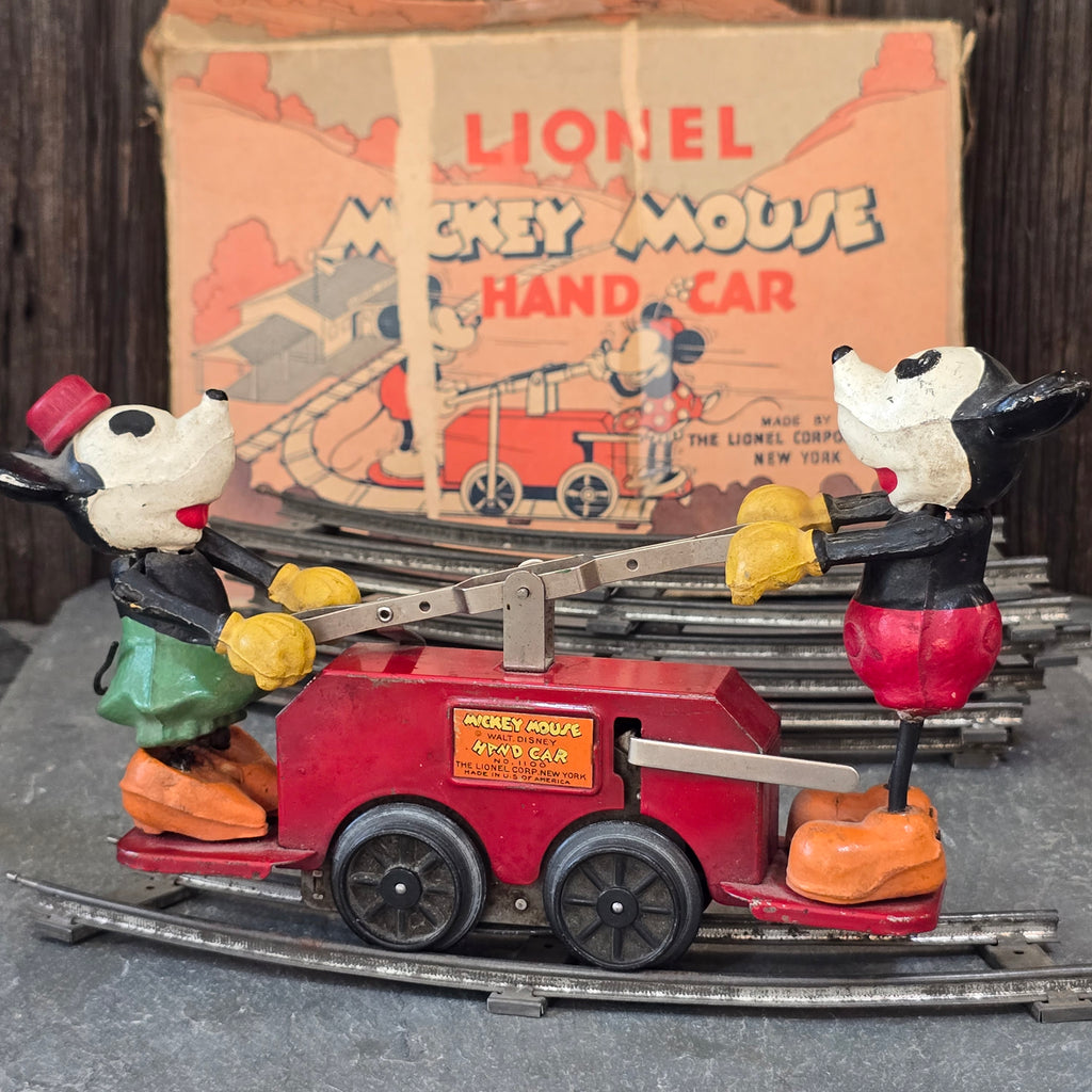 Lionel Model No. 1100 Mickey Mouse Hand Car Wind Up Clockwork Antique Toy Train