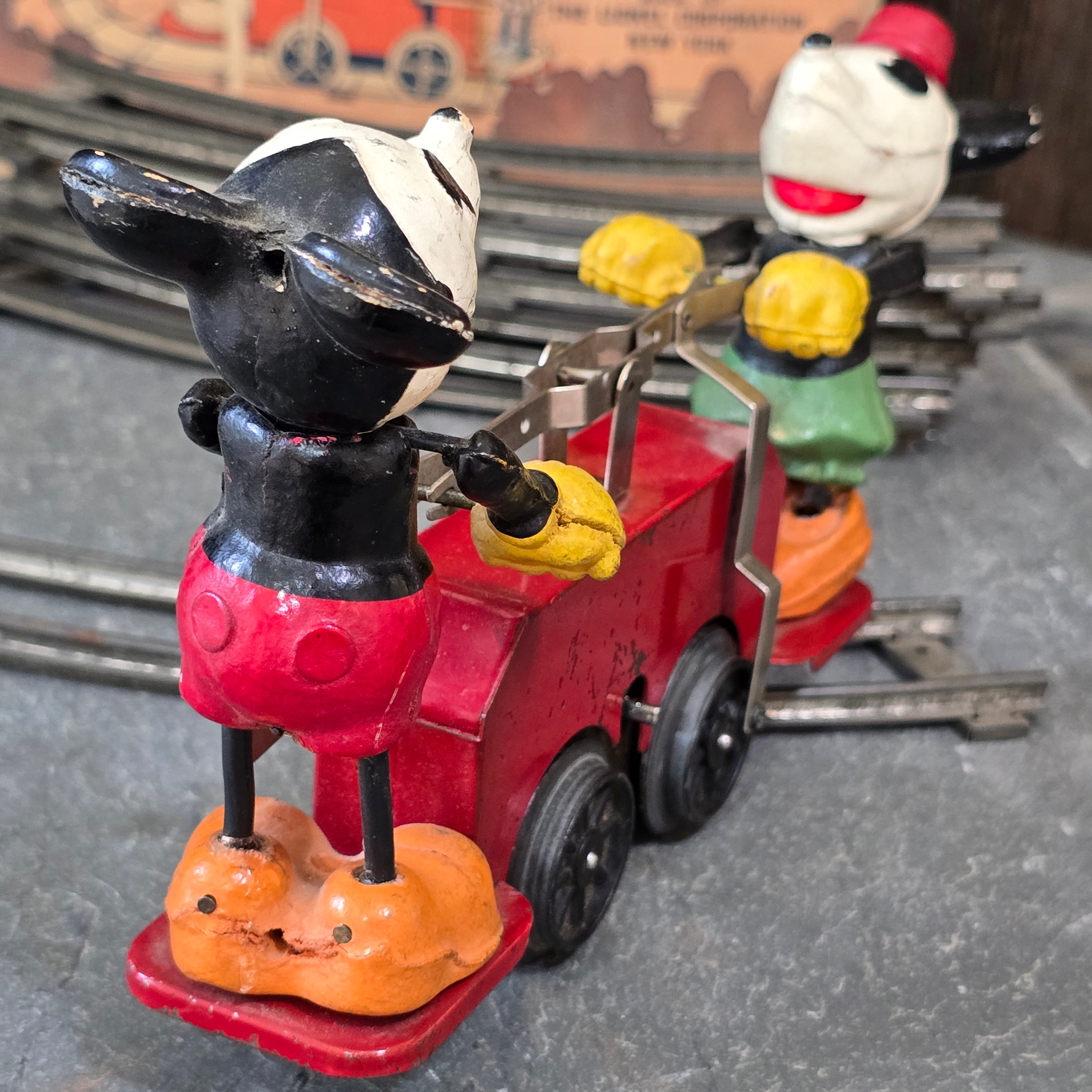 Lionel Model No. 1100 Mickey Mouse Hand Car Wind Up Clockwork Antique Toy Train