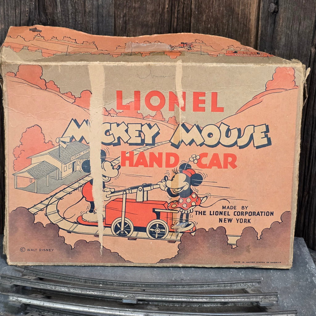 Lionel Model No. 1100 Mickey Mouse Hand Car Wind Up Clockwork Antique Toy Train