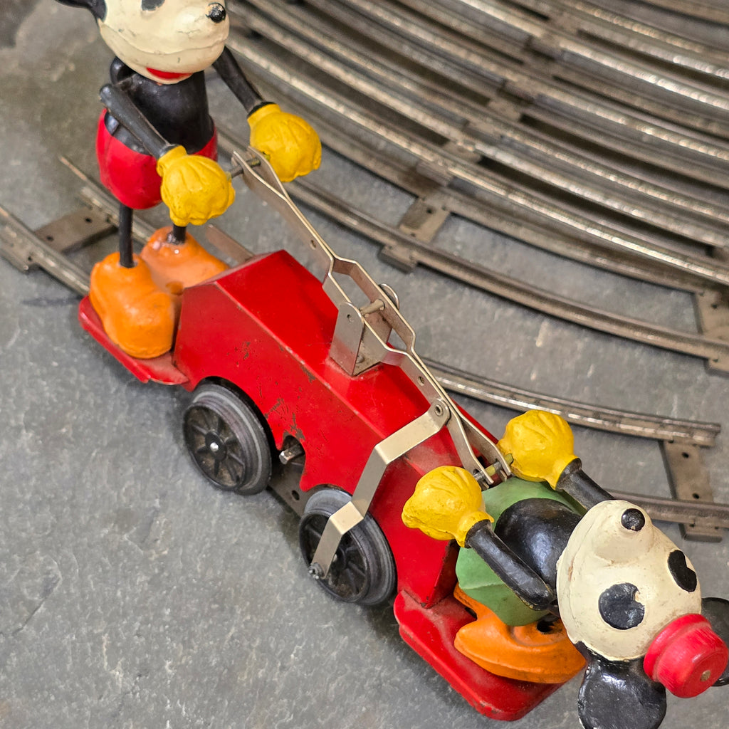 Lionel Model No. 1100 Mickey Mouse Hand Car Wind Up Clockwork Antique Toy Train