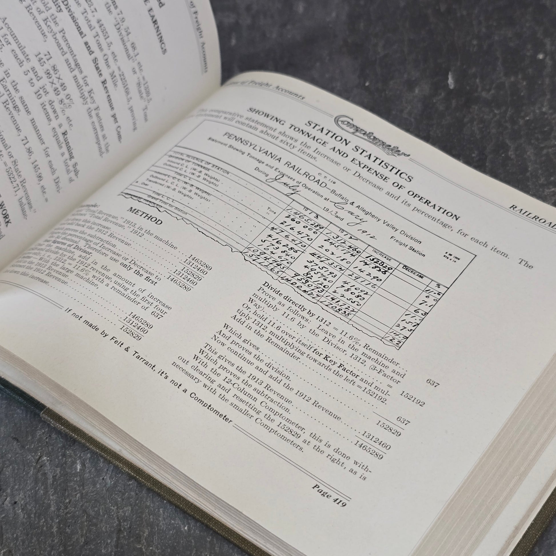 1920 Applied Mechanical Arithmetic as Practiced on the Comptometer Book Manual