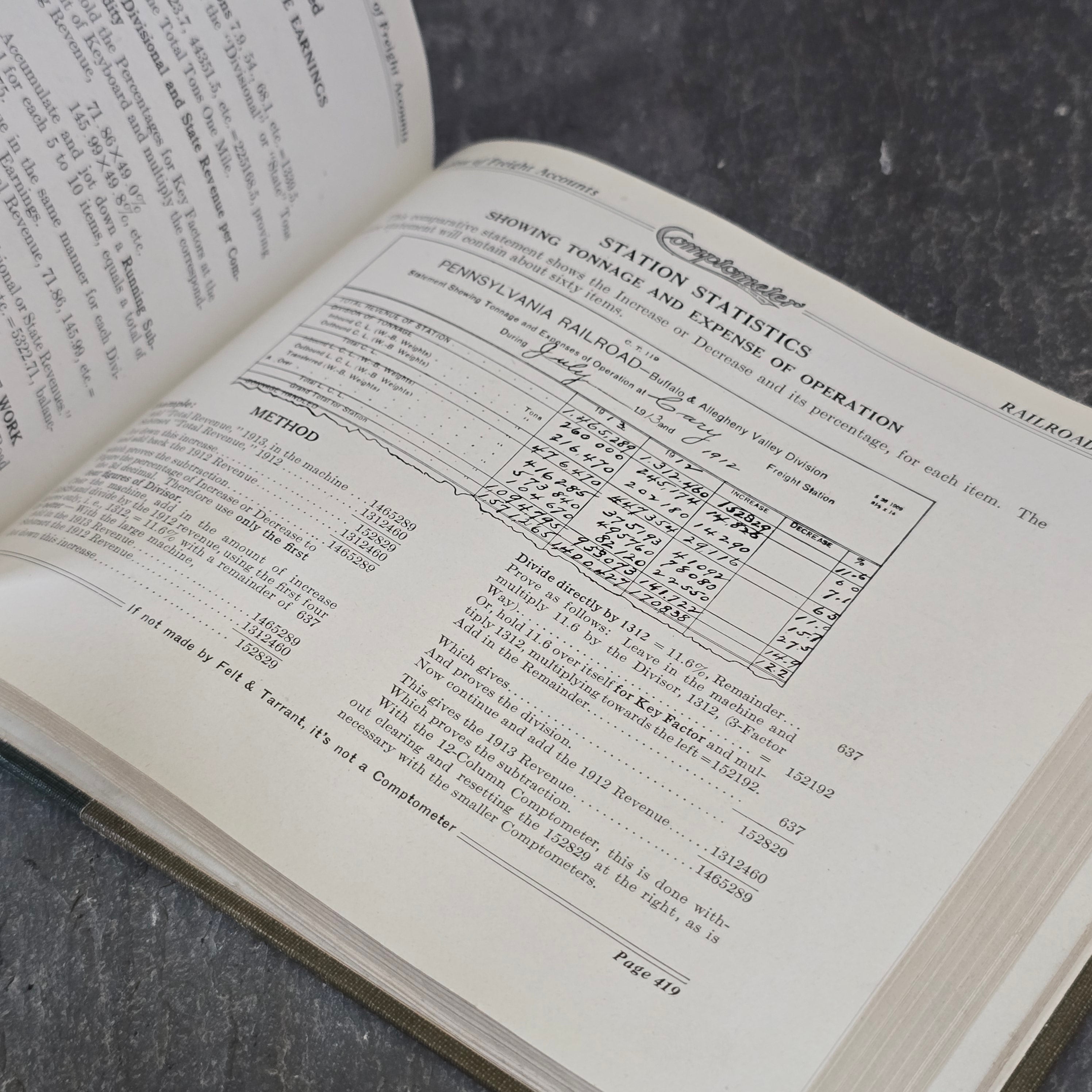 1920 Applied Mechanical Arithmetic as Practiced on the Comptometer Book Manual