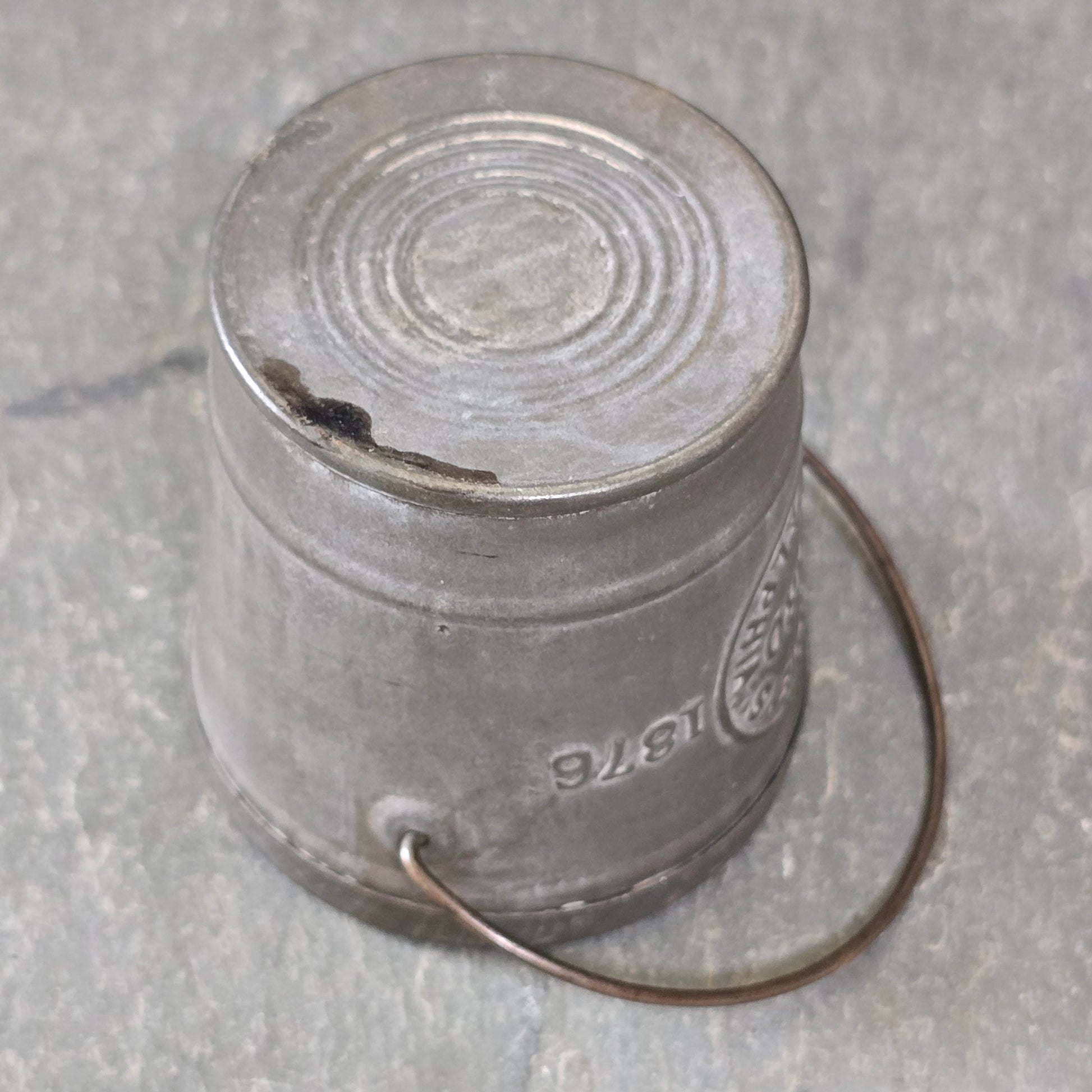 1876 Antique Napheys Leaf Lard Embossed Advertising Tin Sample Size Can Bucket