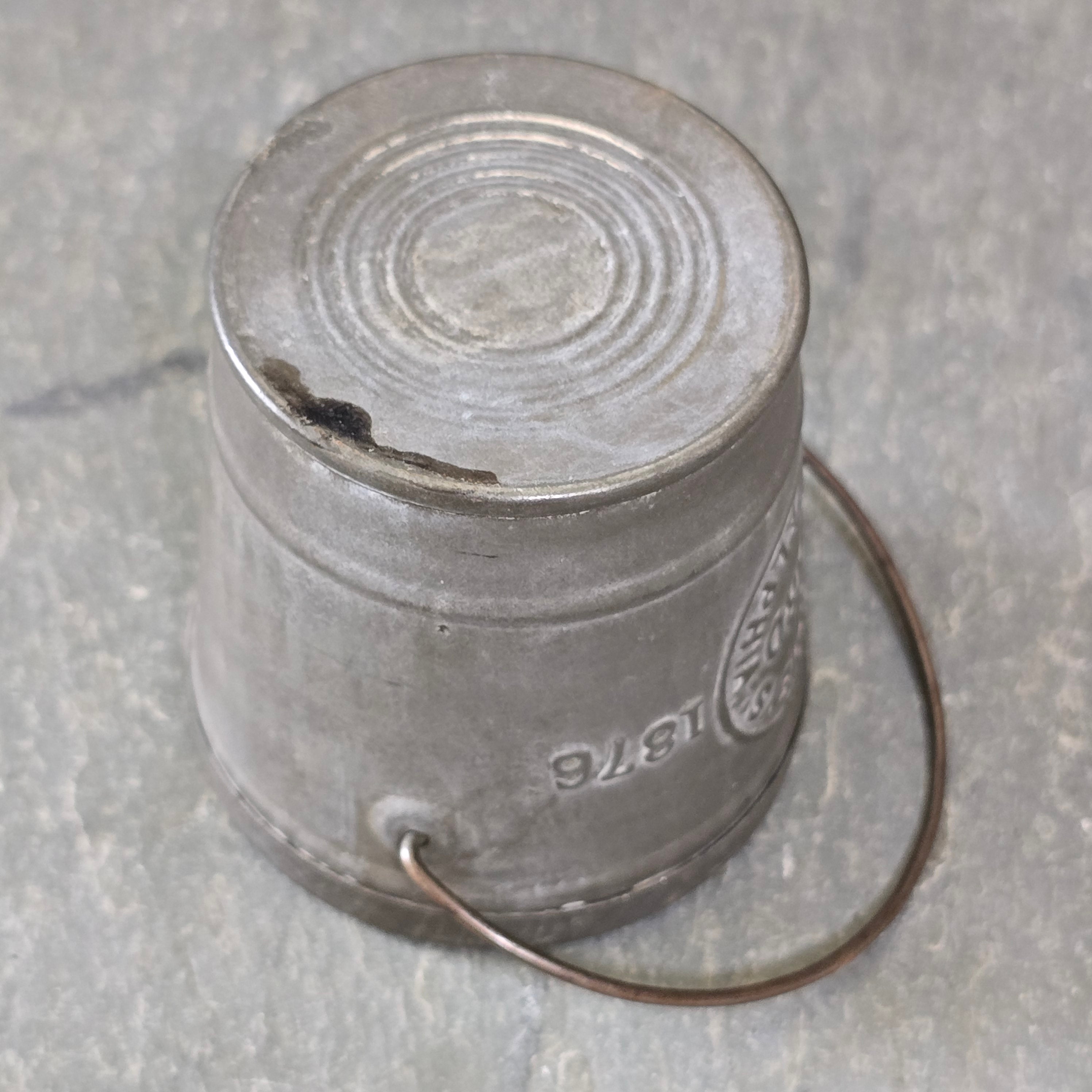 1876 Antique Napheys Leaf Lard Embossed Advertising Tin Sample Size Can Bucket