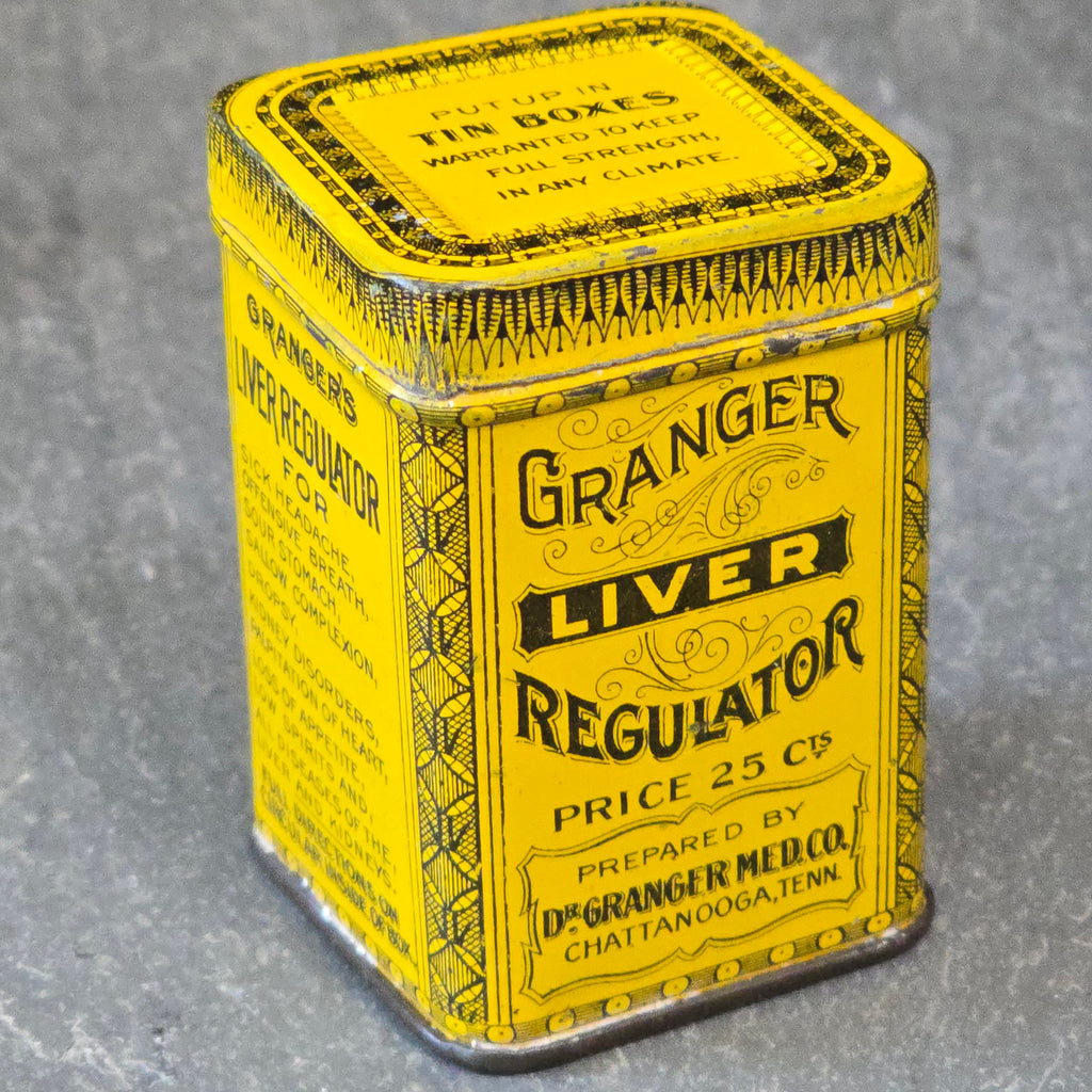 Granger Liver Regulator Dr. Granger Medicine Co. Advertising Tin w/ Contents