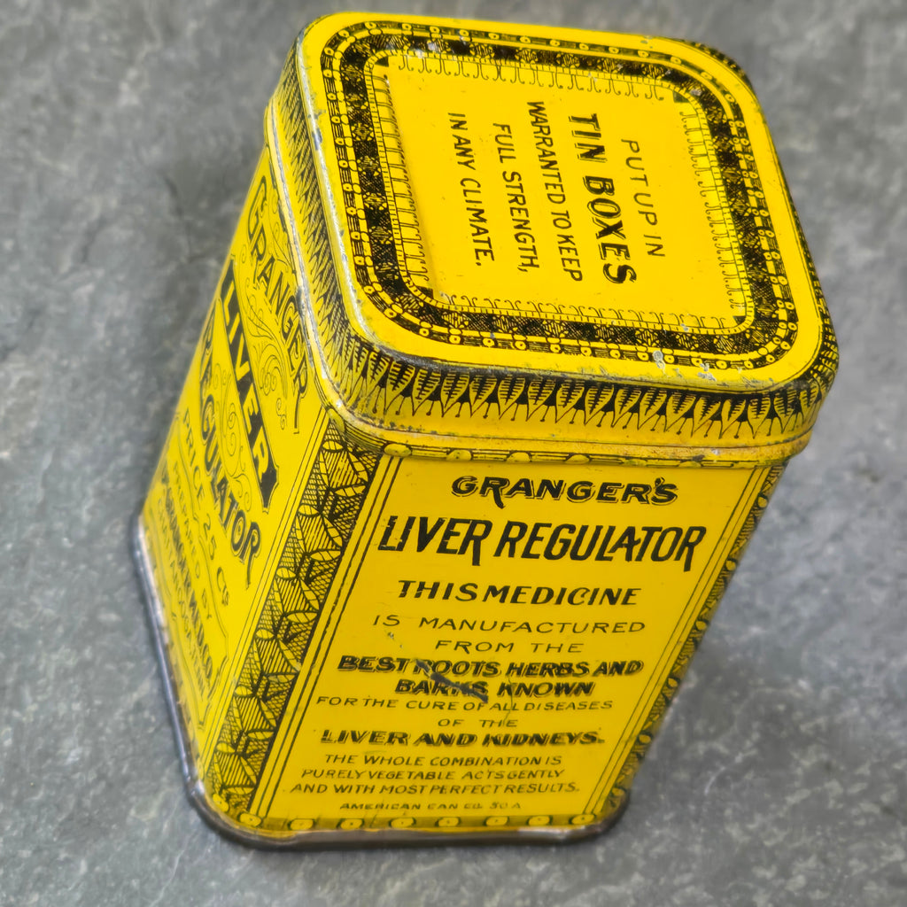 Granger Liver Regulator Dr. Granger Medicine Co. Advertising Tin w/ Contents