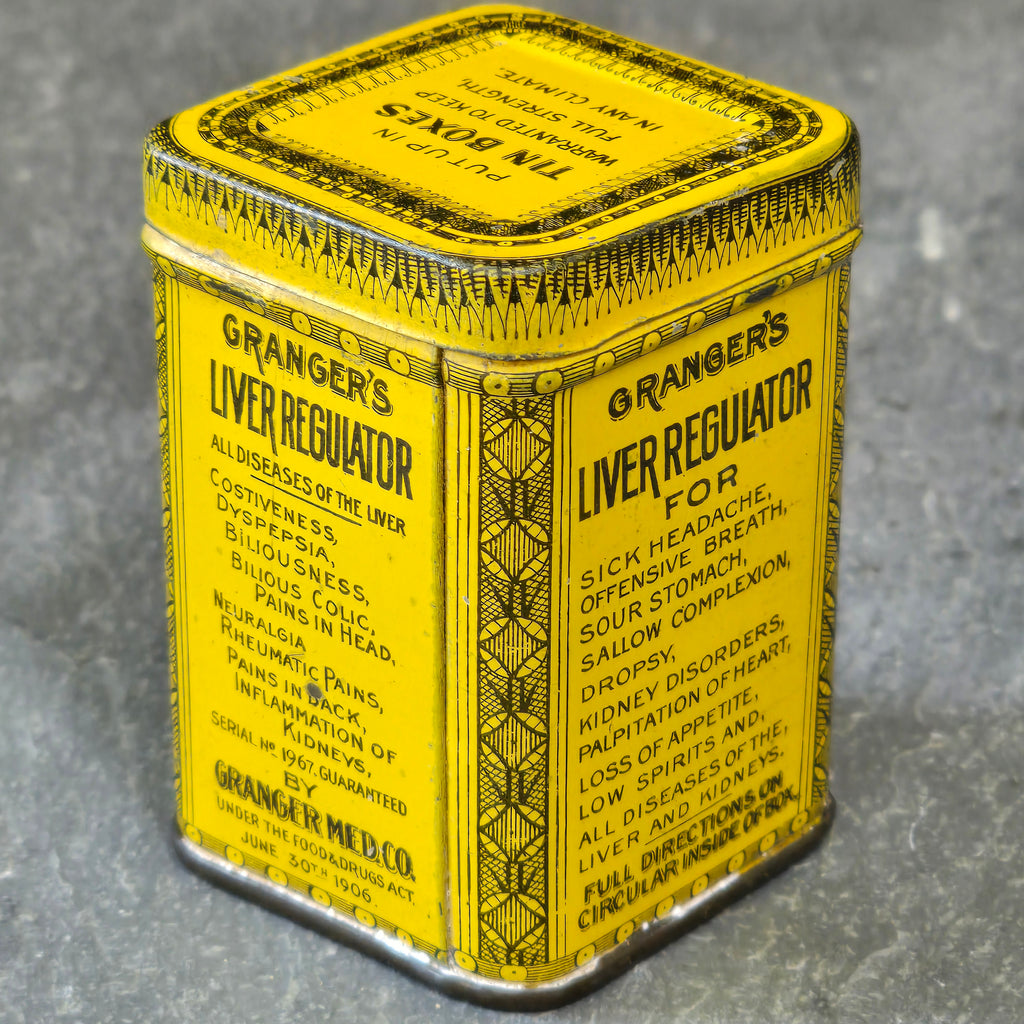 Granger Liver Regulator Dr. Granger Medicine Co. Advertising Tin w/ Contents