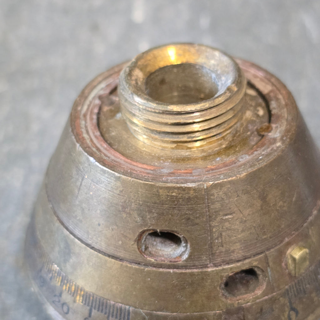 Antique World War I British Artillery Round Shell Brass Fuse Timer WW1