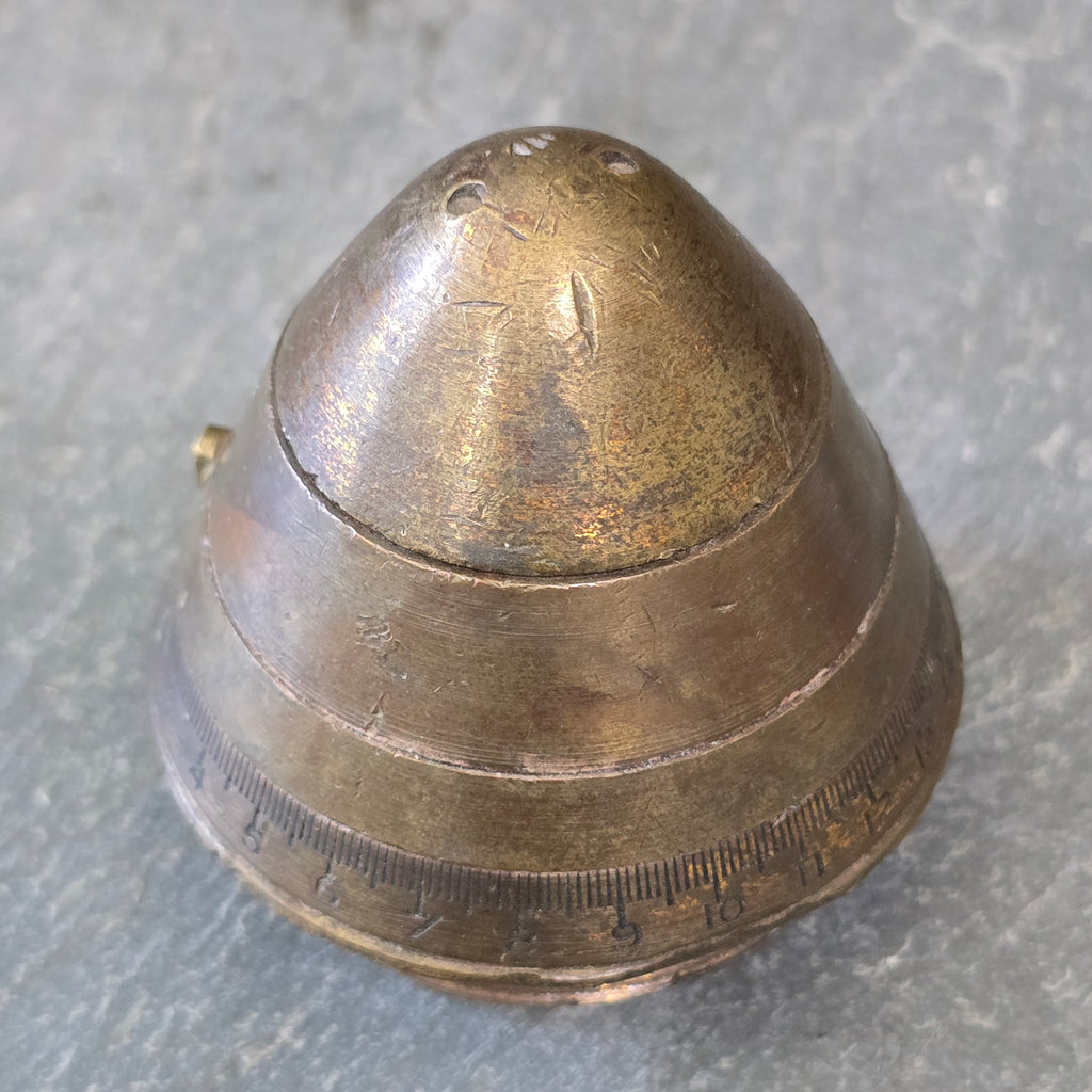 Antique World War I British Artillery Round Shell Brass Fuse Timer WW1