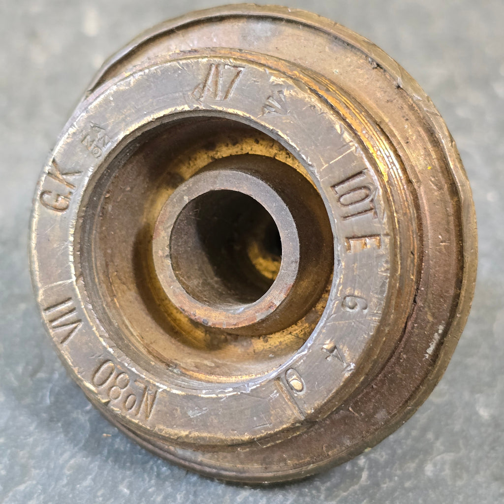 Antique World War I British Artillery Round Shell Brass Fuse Timer WW1