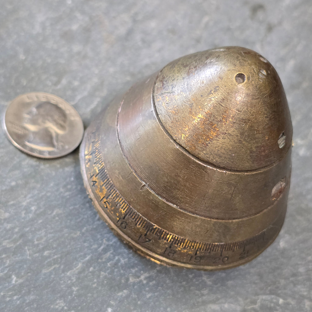 Antique World War I British Artillery Round Shell Brass Fuse Timer WW1
