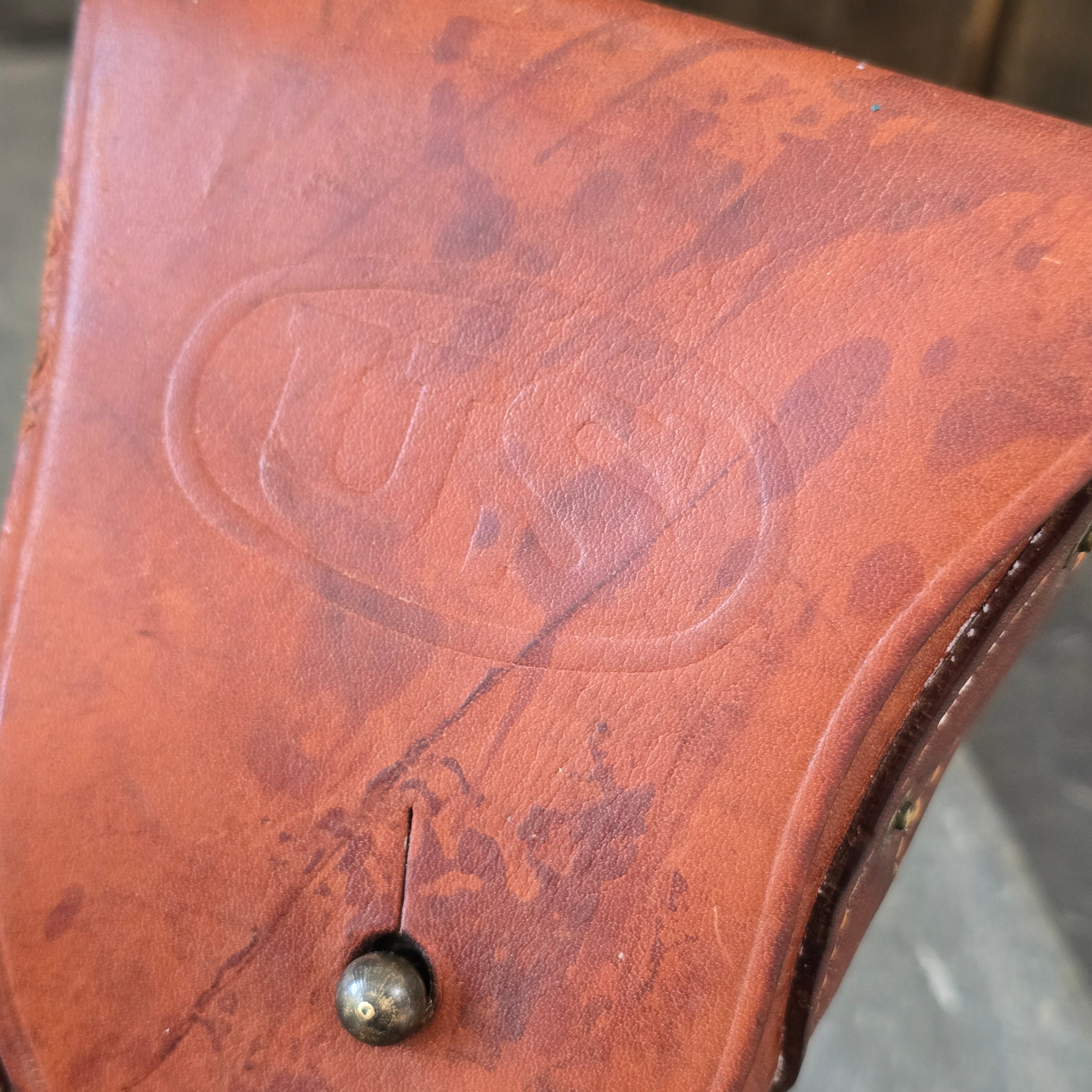 US Army Military Vintage WW2 Boyt .44 Caliber Colt Pistol Leather Gun Holster