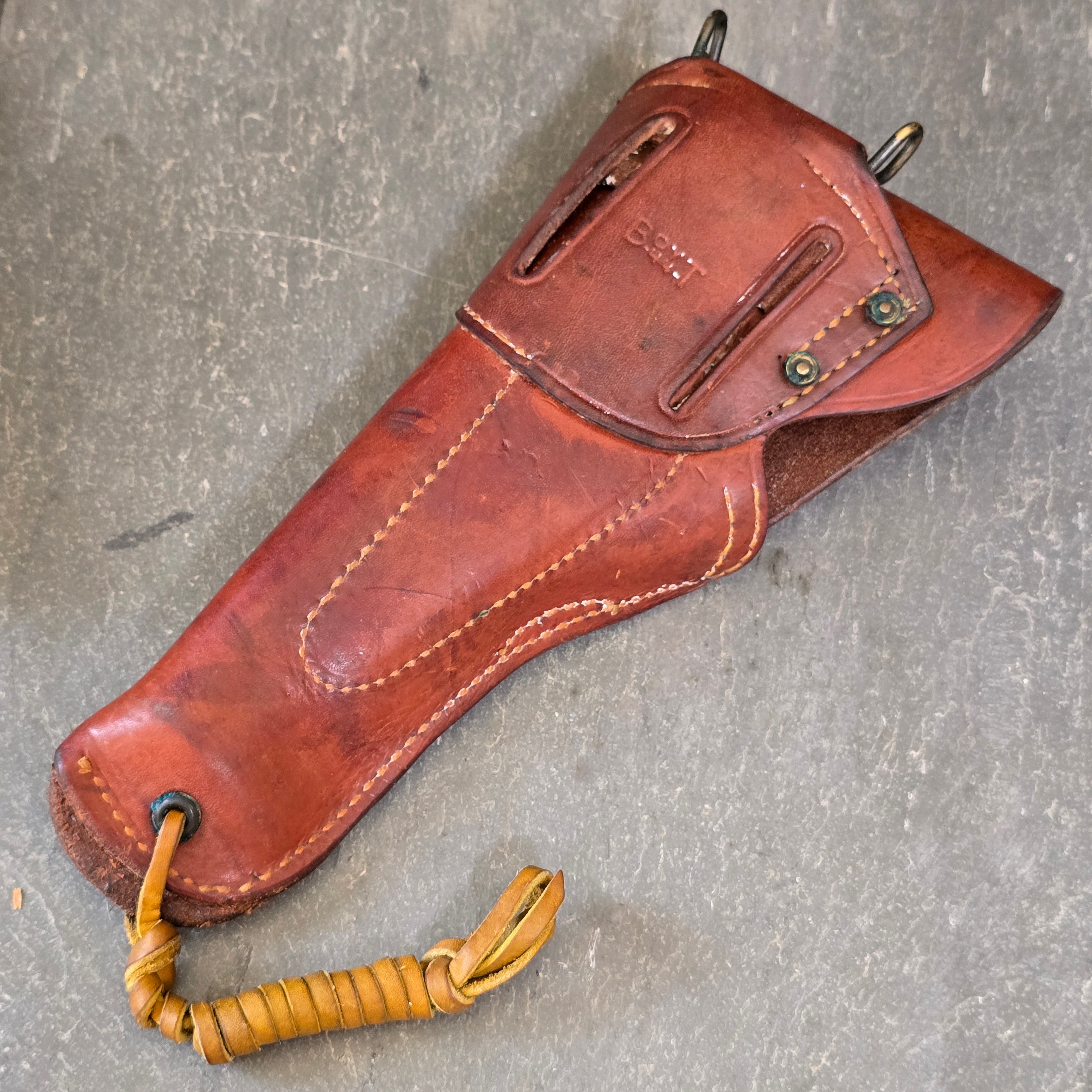 US Army Military Vintage WW2 Boyt .44 Caliber Colt Pistol Leather Gun Holster