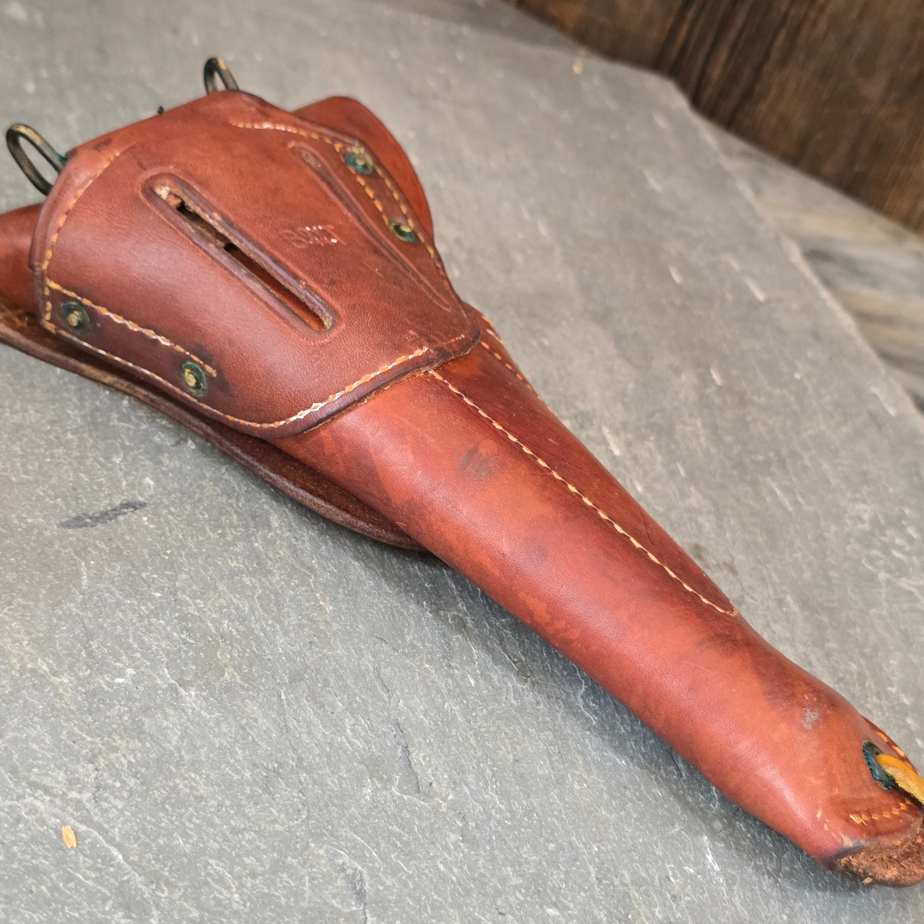 US Army Military Vintage WW2 Boyt .44 Caliber Colt Pistol Leather Gun Holster