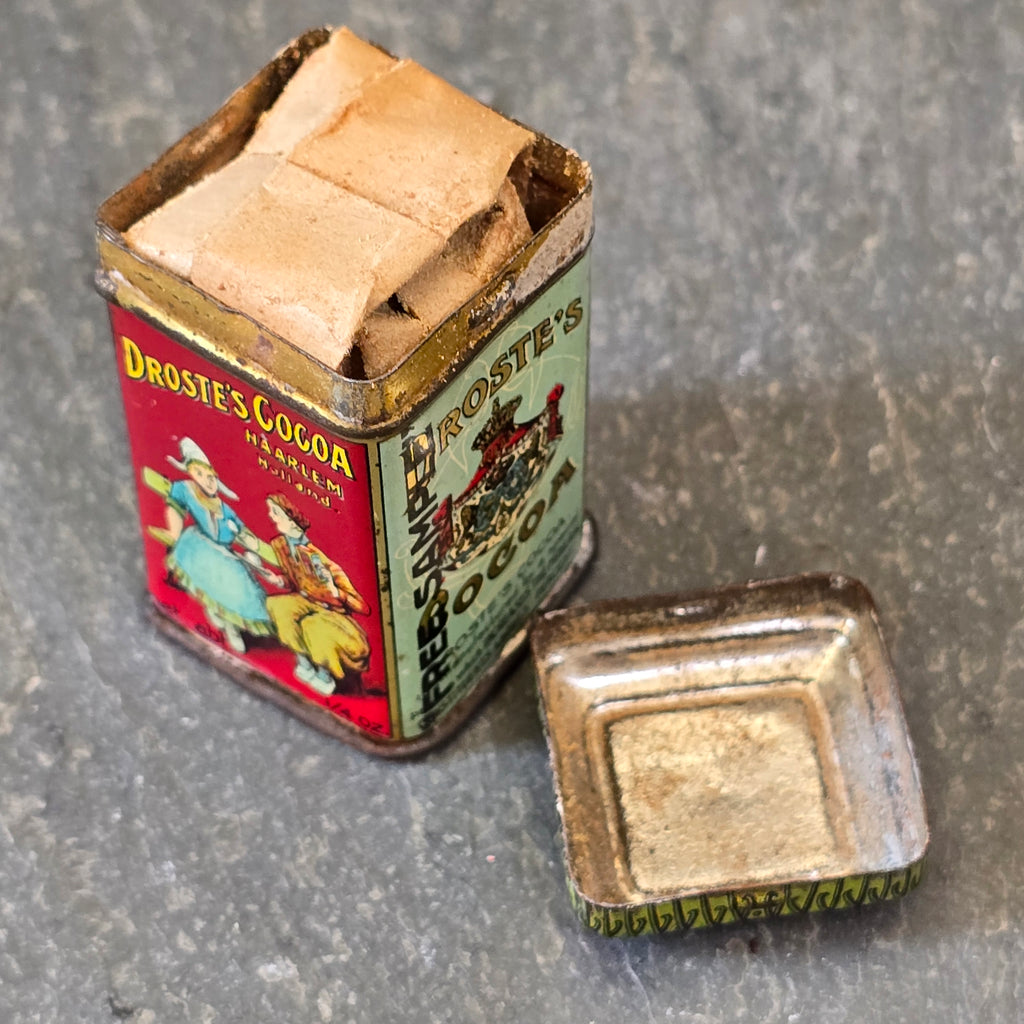 Droste's Cocoa Miniature Free Sample Tiny Advertising Tin Box Dutch Can Antique