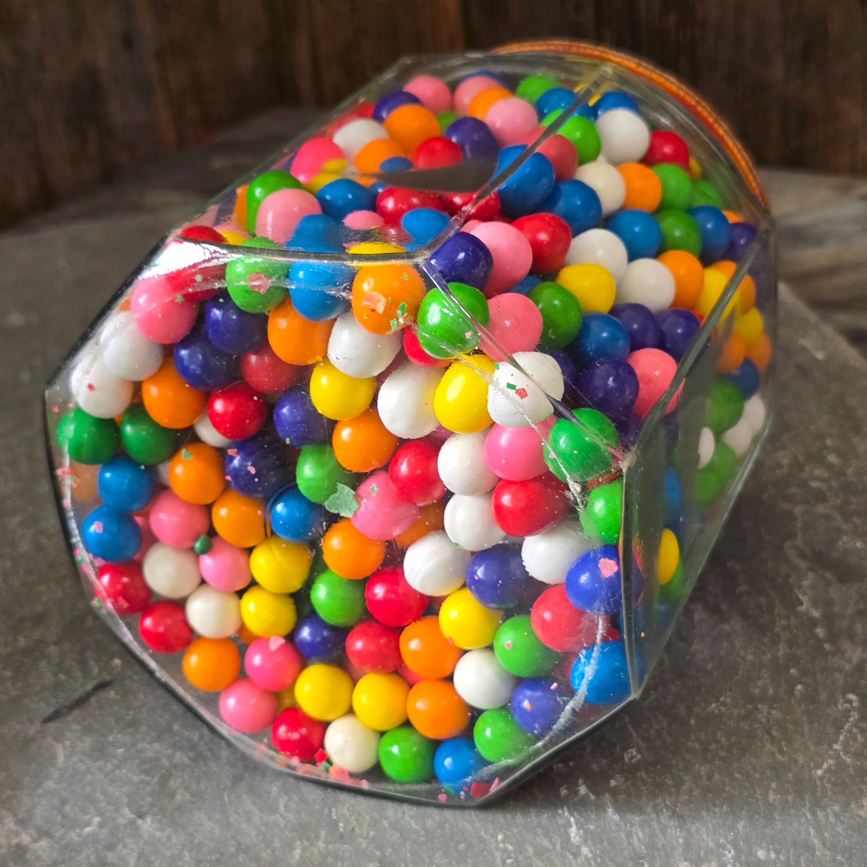 Octagon Antique Glass General Store Jar Tin Lid Candy Pretzel Counter Display