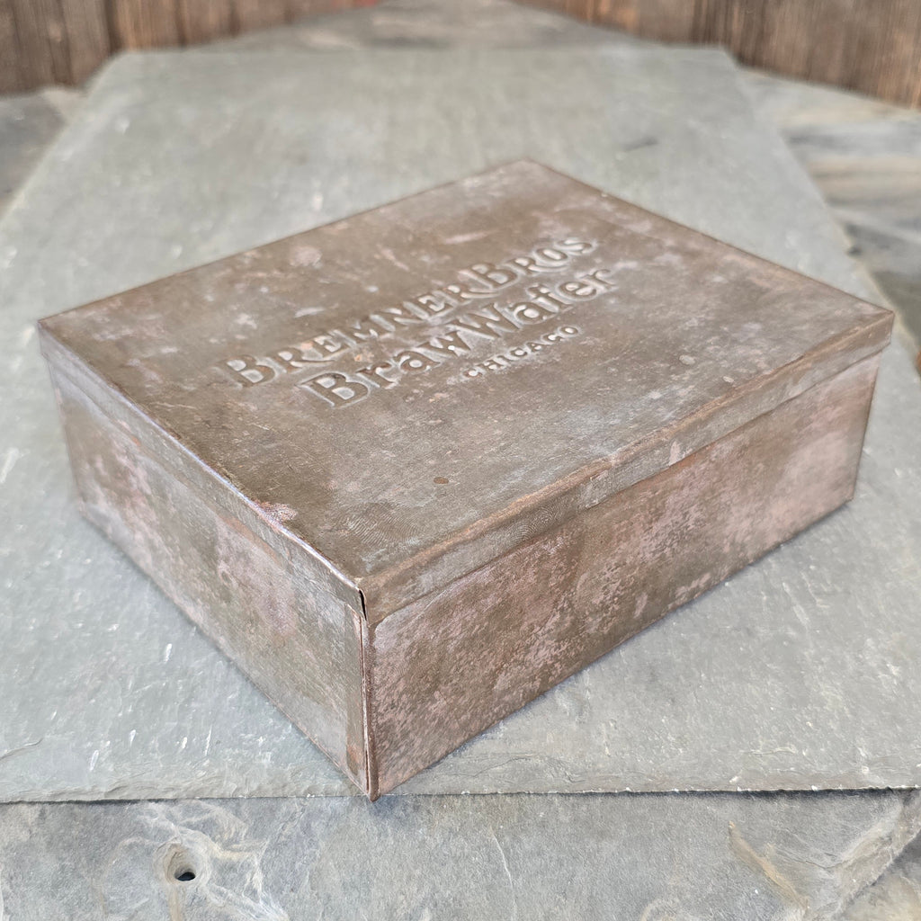 Scarce Antique Bremner Bros. Braw Wafers Cookie Biscuit Advertising Tin Chicago