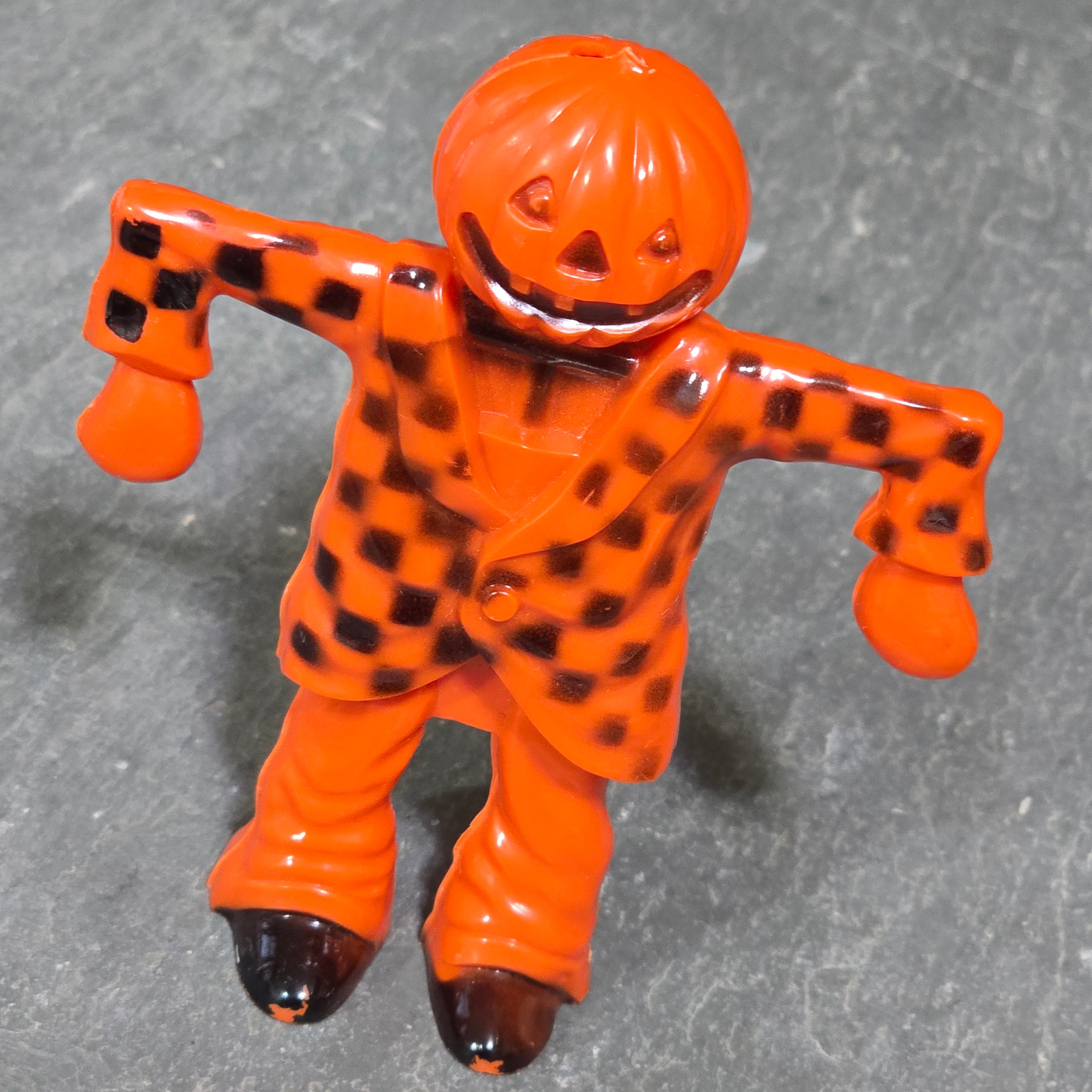 Mid-Century Vintage Rosbro Scarecrow Jack-O-Lantern Halloween Candy Container