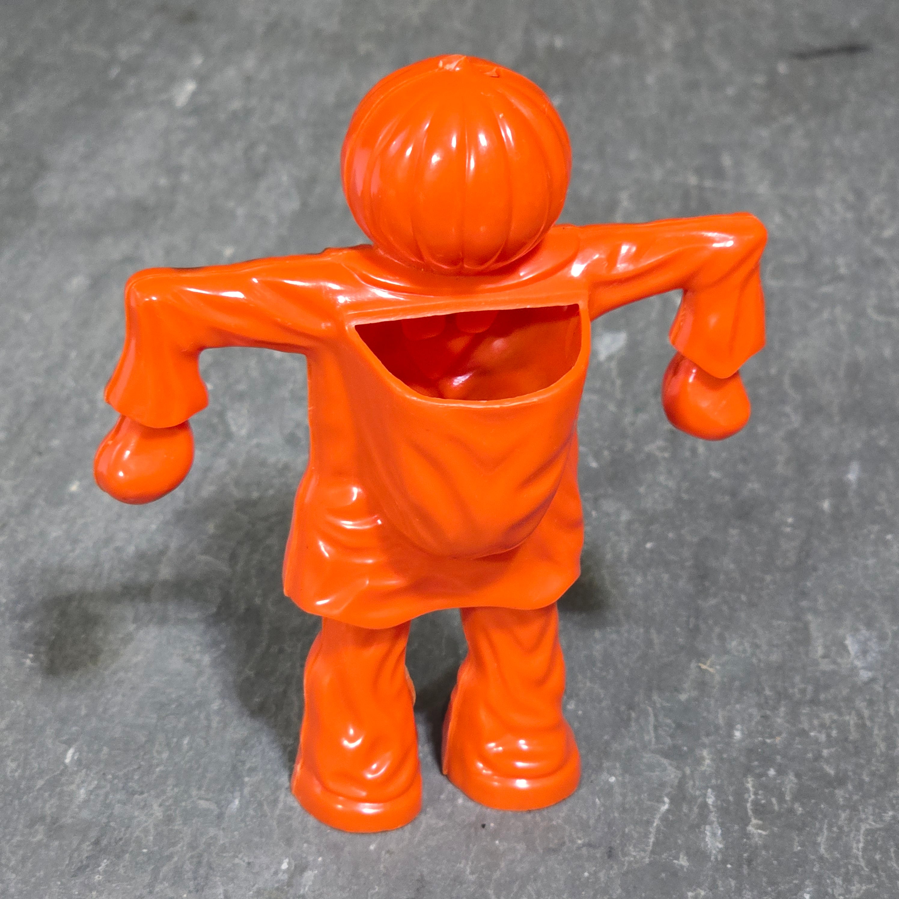 Mid-Century Vintage Rosbro Scarecrow Jack-O-Lantern Halloween Candy Container