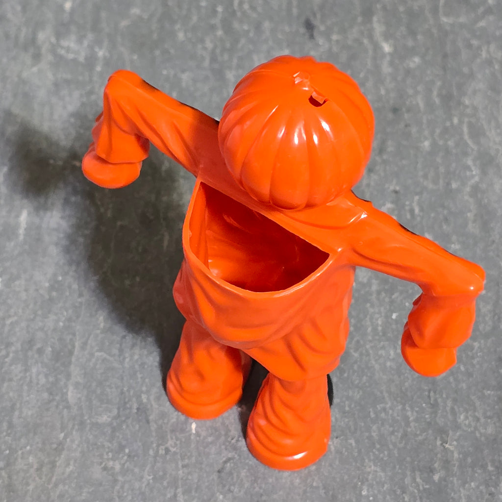 Mid-Century Vintage Rosbro Scarecrow Jack-O-Lantern Halloween Candy Container