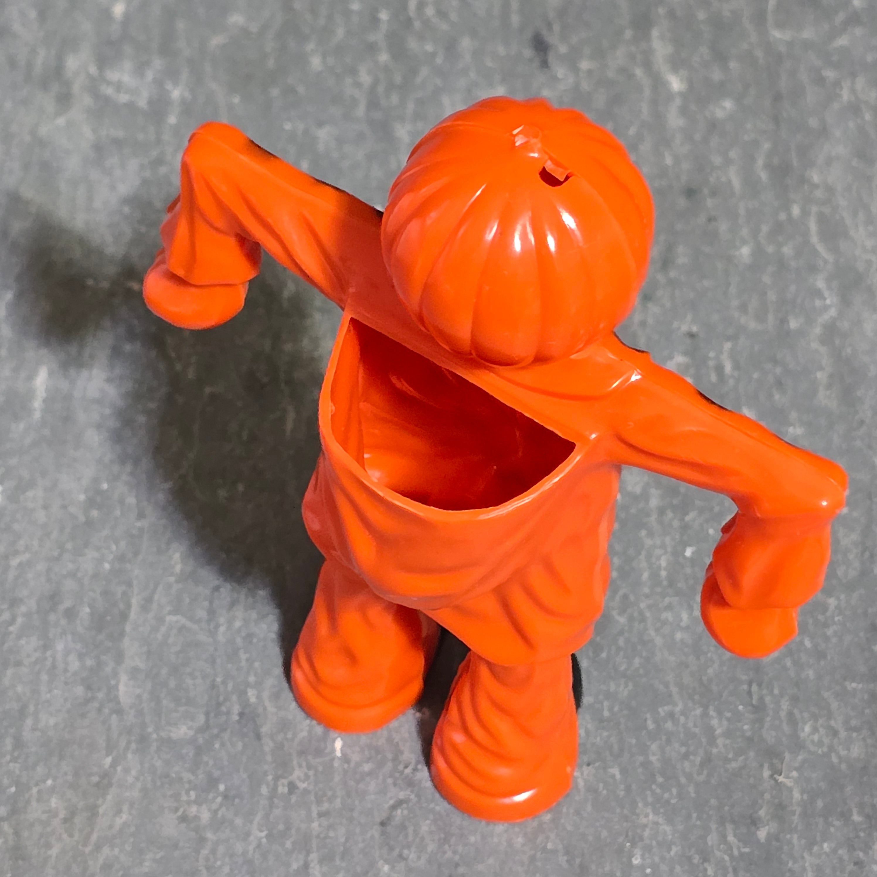 Mid-Century Vintage Rosbro Scarecrow Jack-O-Lantern Halloween Candy Container