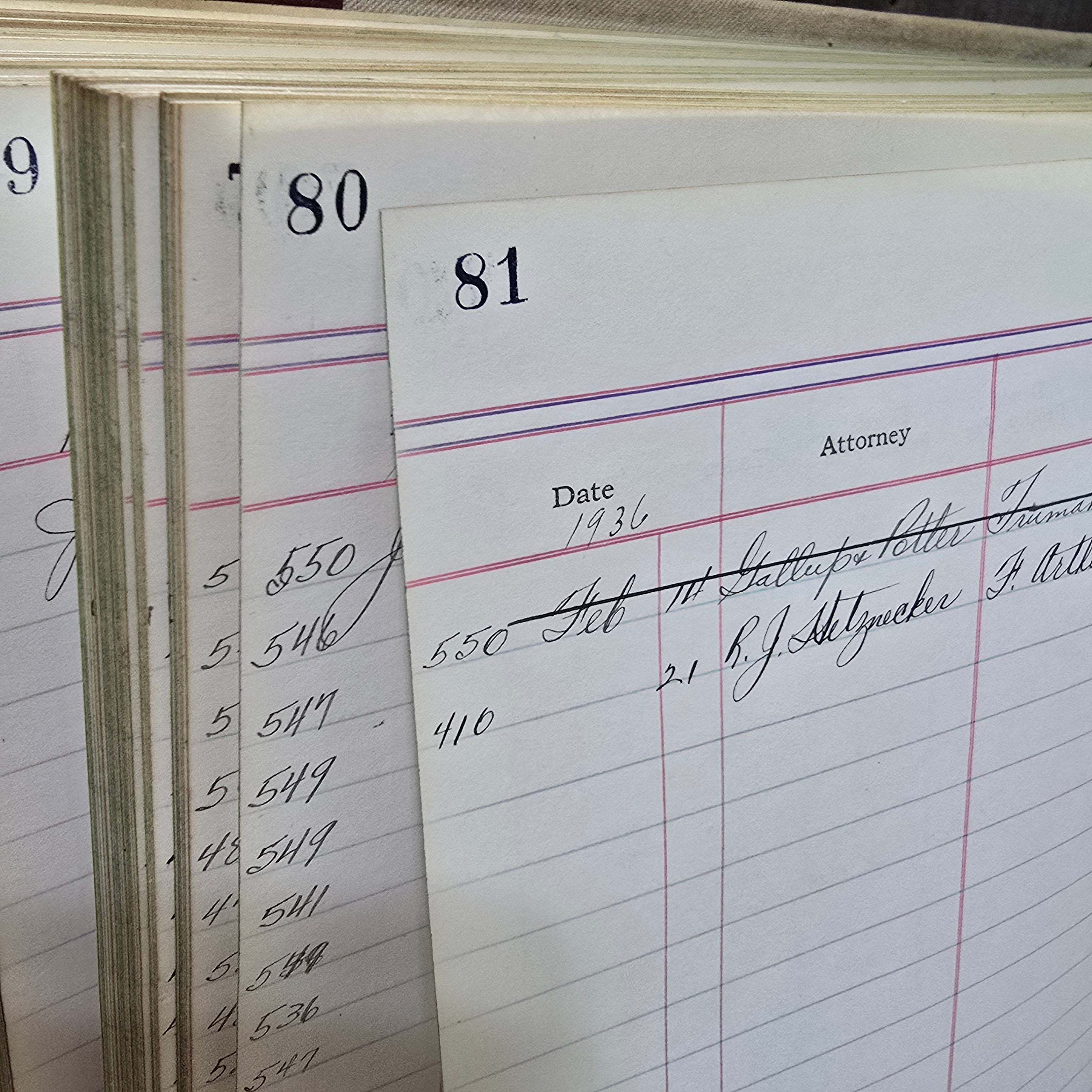 1931 Distribution Docket Fred Ludwick Sheriff McKean County PA Ledger Case Book