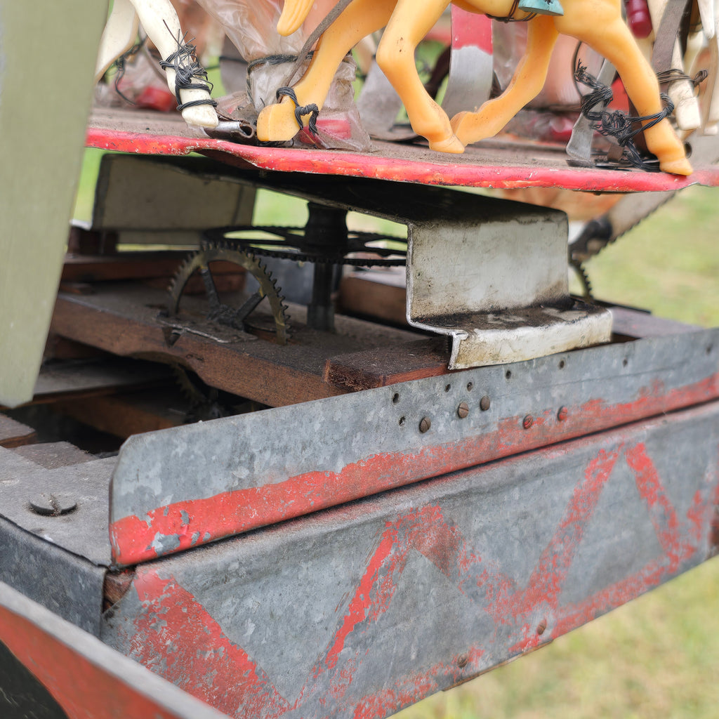 One-of-a-Kind Handmade Folk Art Whirligig with Sawyer & Merry-Go-Round Carousel