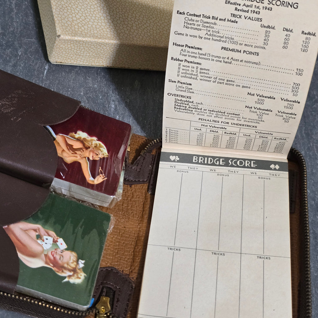 Freeman Elliot NOS Sealed Two Deck Pin-Up Bridge Mid-Century Playing Cards