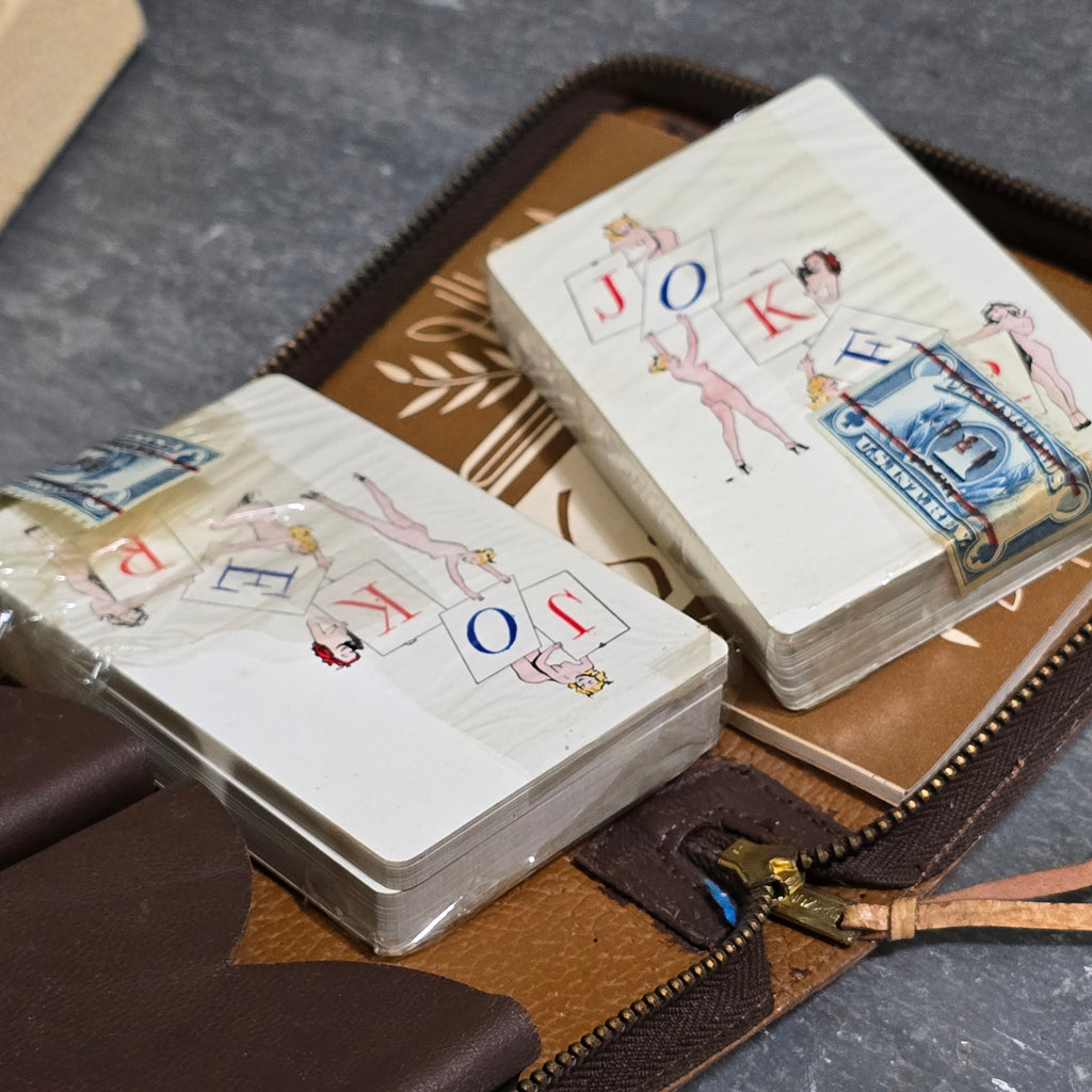 Freeman Elliot NOS Sealed Two Deck Pin-Up Bridge Mid-Century Playing Cards