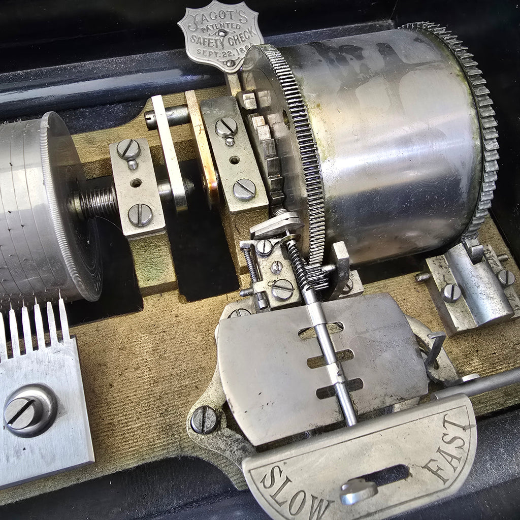 Antique Late Victorian Mermod Freres 8 Tune 62 Note 9 Inch Cylinder Music Box