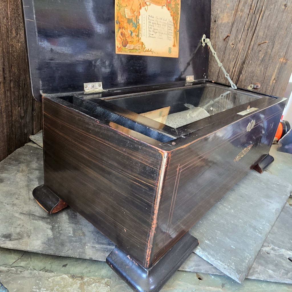 Antique Late Victorian Mermod Freres 8 Tune 62 Note 9 Inch Cylinder Music Box